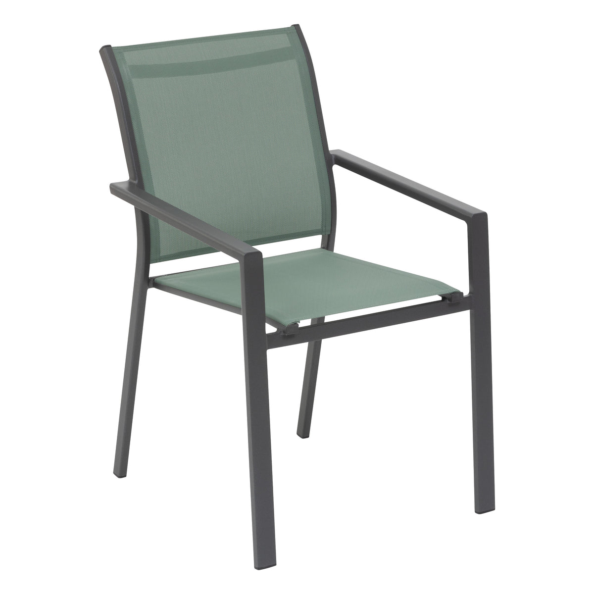 Fotoliu de gradina Essentia, aluminiu si poliester verde masliniu, H.88 cm