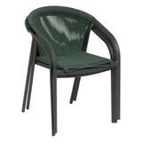 Scaun de gradina stivuibil Riu, verde masliniu si grafit, fabricat din aluminiu acoperit cu epoxid - Hesperide