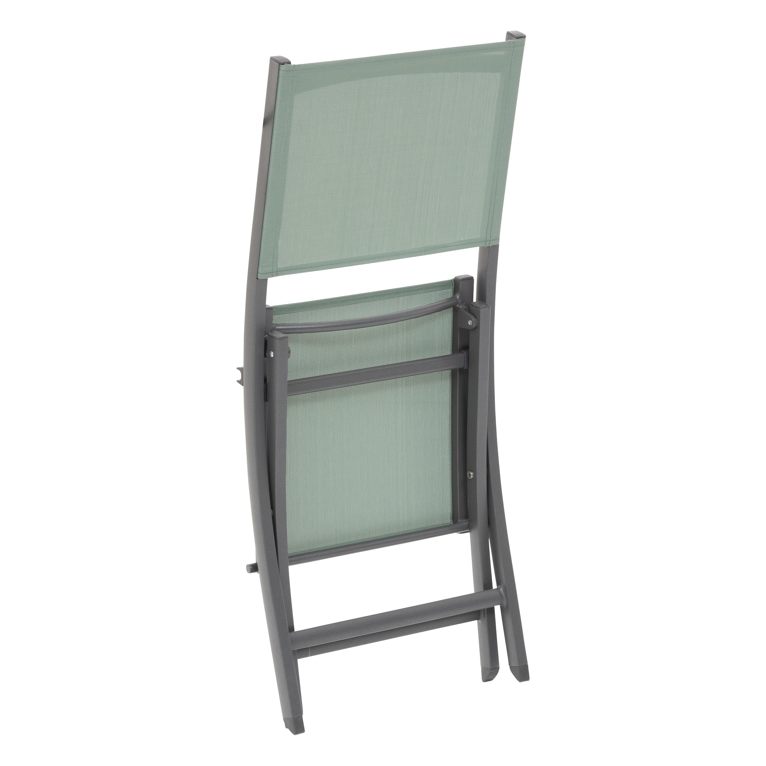 Set de 4 scaune de gradina pliabile Essentia in verde masliniu si grafit - Hesperide