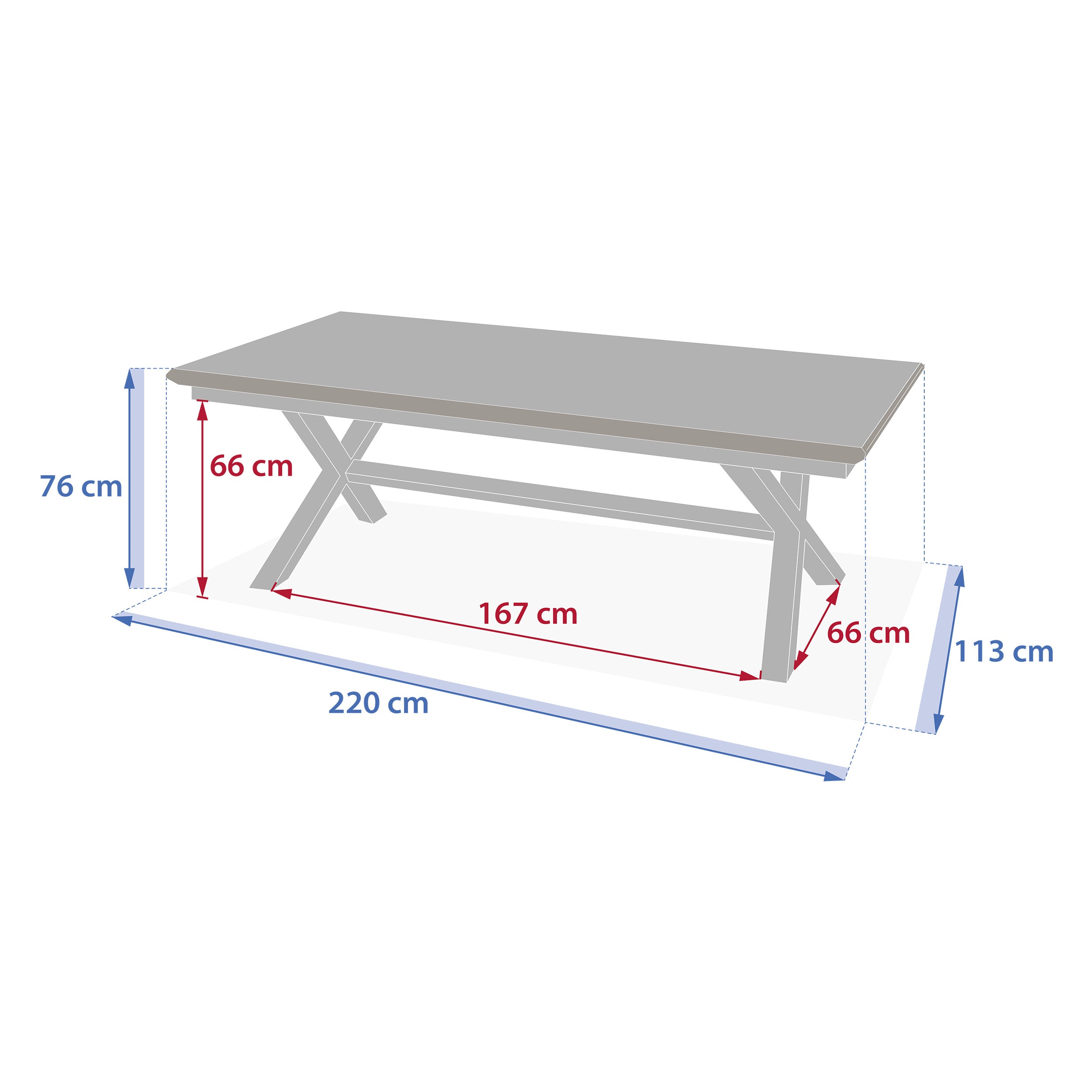 Masa de gradina extensibila Axiome din in si lut, 10 locuri, din aluminiu - Hesperide