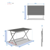 Masa de gradina pliabila patrata Azua, culoare argila, 6 locuri, fabricata din aluminiu acoperit cu epoxid - Hesperide