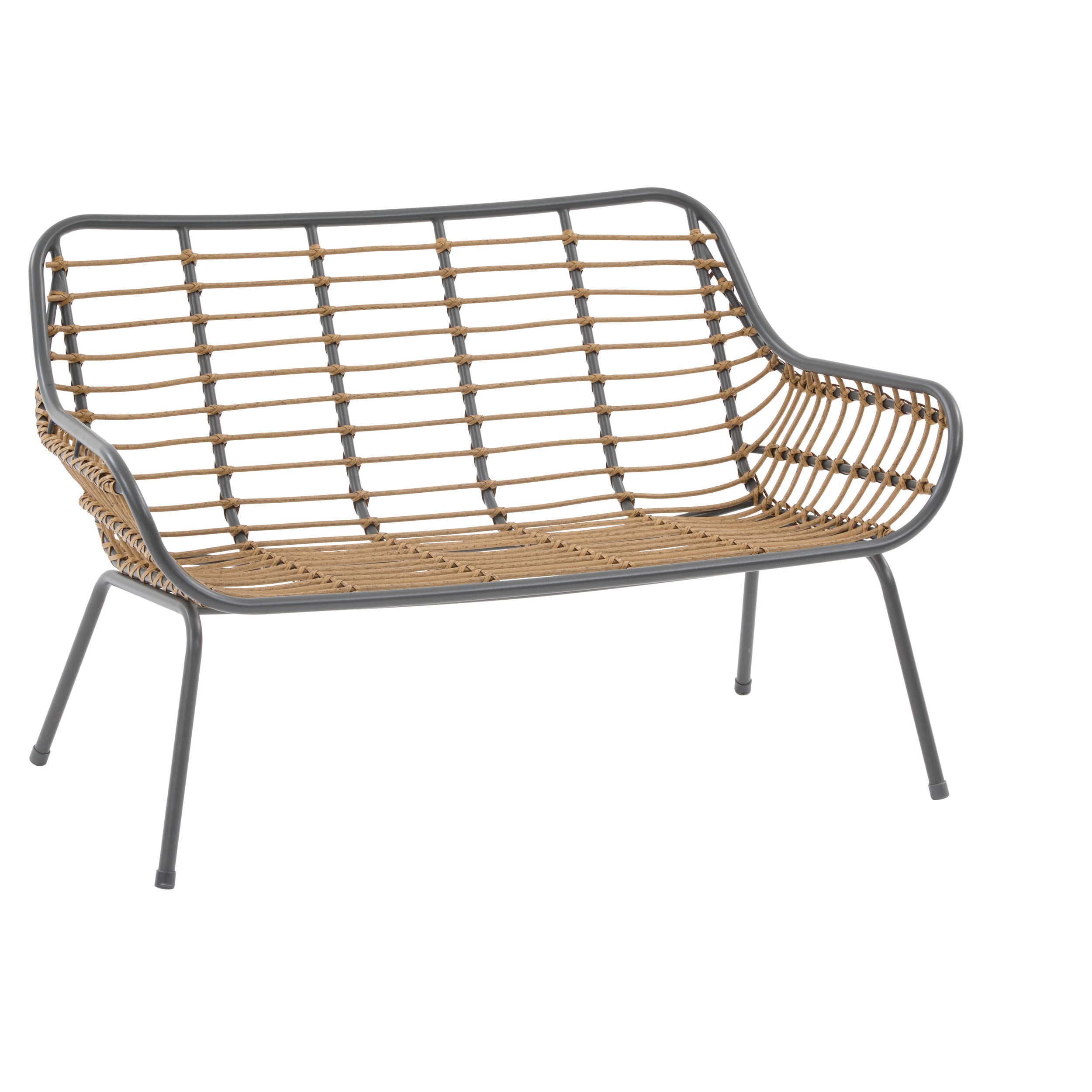 Set de lounge de gradina Paopao gri pentru 4 persoane de la Hesperide