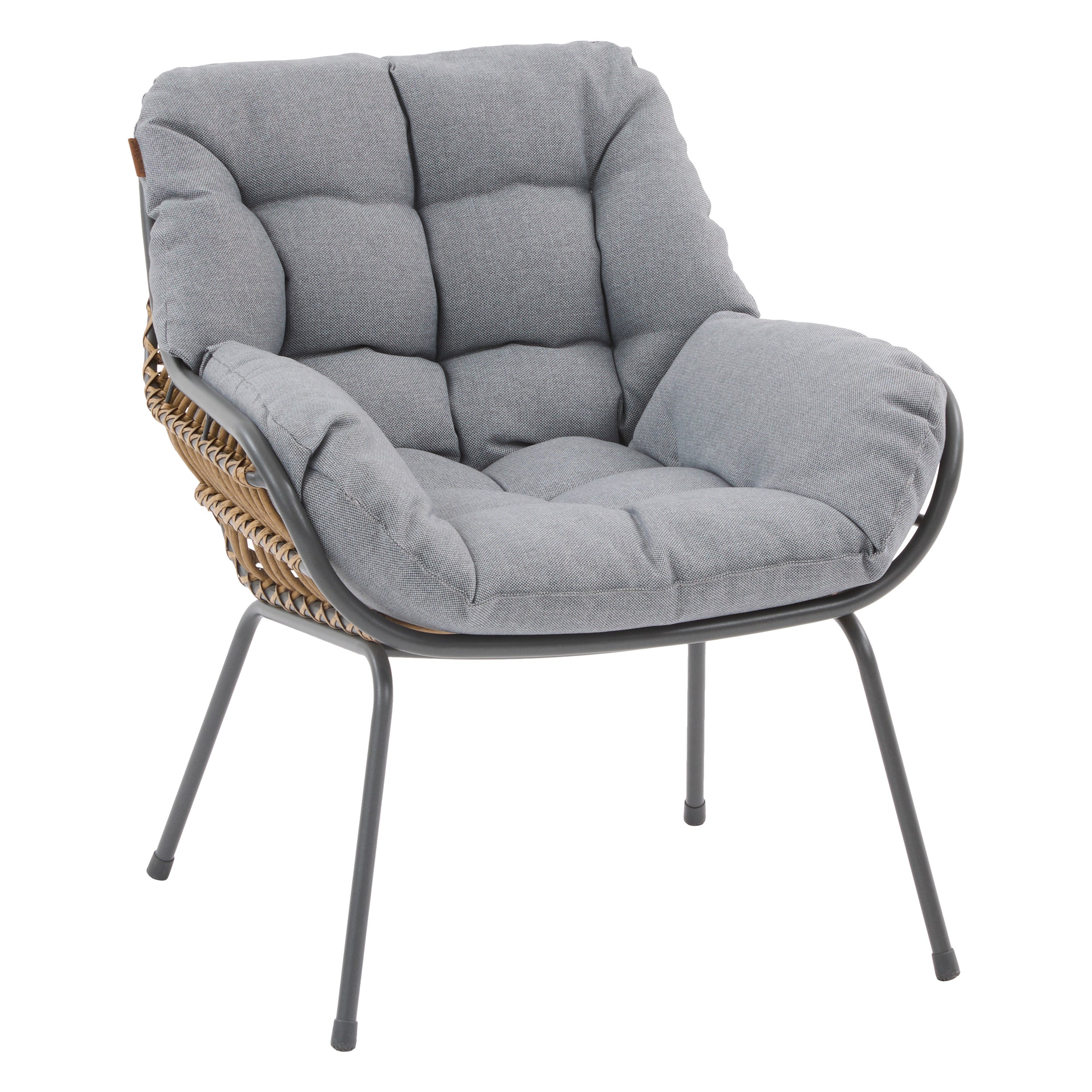 Set de lounge de gradina Paopao gri pentru 4 persoane de la Hesperide