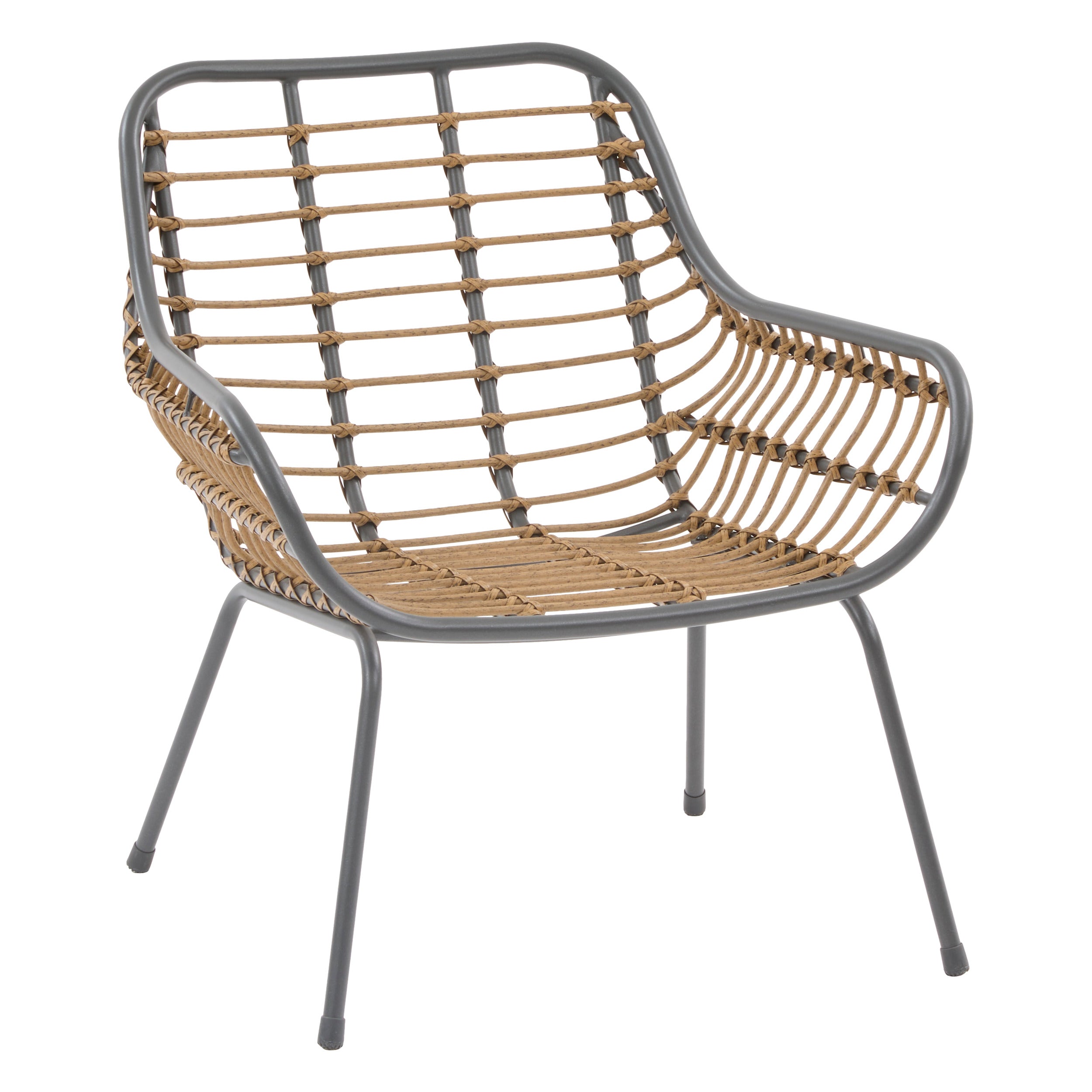 Set de lounge de gradina Paopao gri pentru 4 persoane de la Hesperide