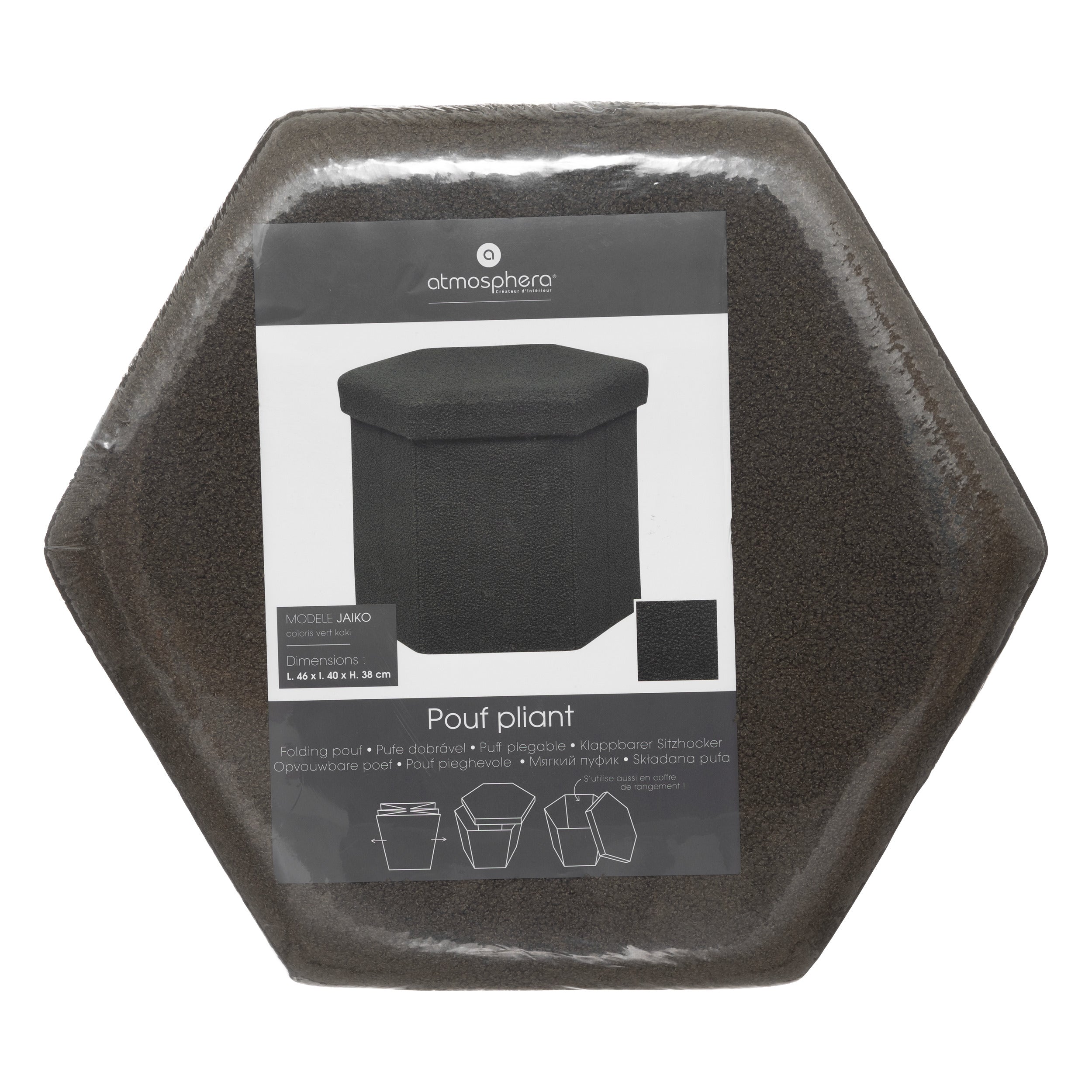 Mobilier interior, jaiko khk taburet pliabil hexa boucle - Atmosphera