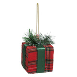 Cadou decorativ tartan, rosu, 10 cm | Atmosphera