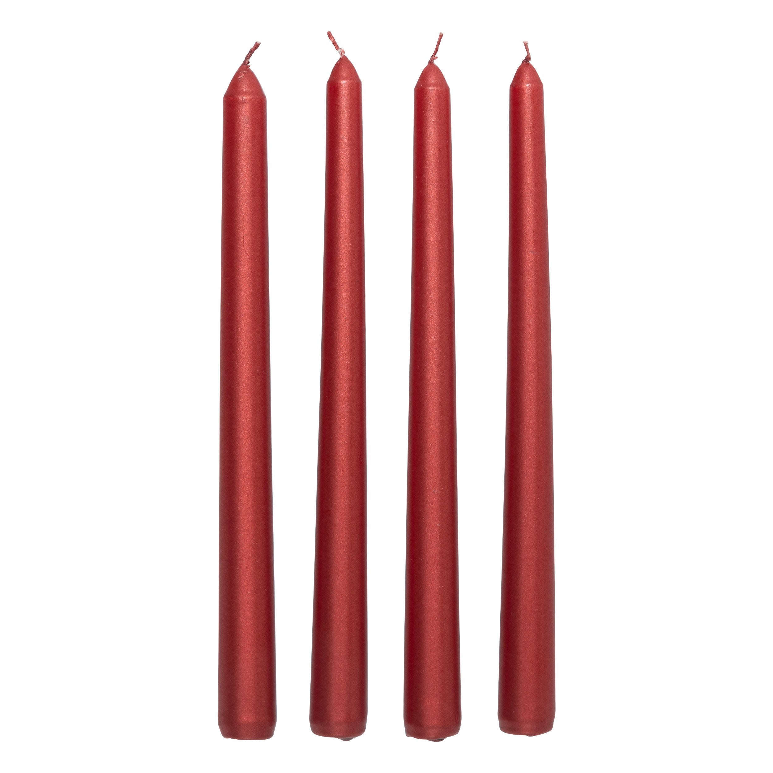 Set 4 lumanari baston, rosu satinat, 192 g | Atmosphera