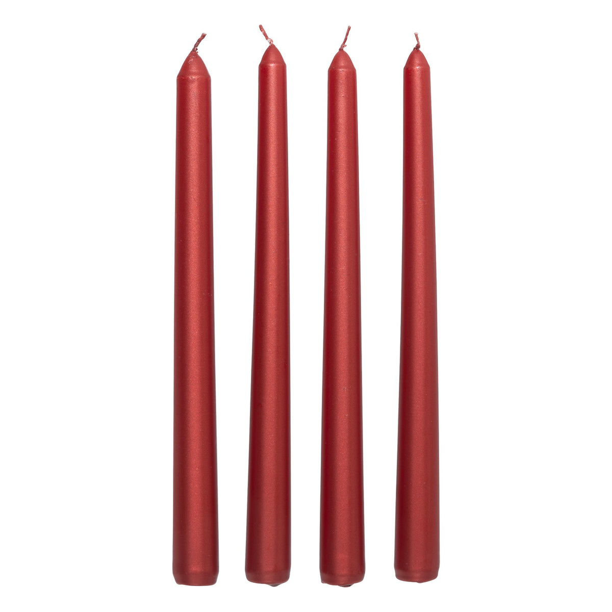 Set 4 lumanari baston, rosu satinat, 192 g | Atmosphera
