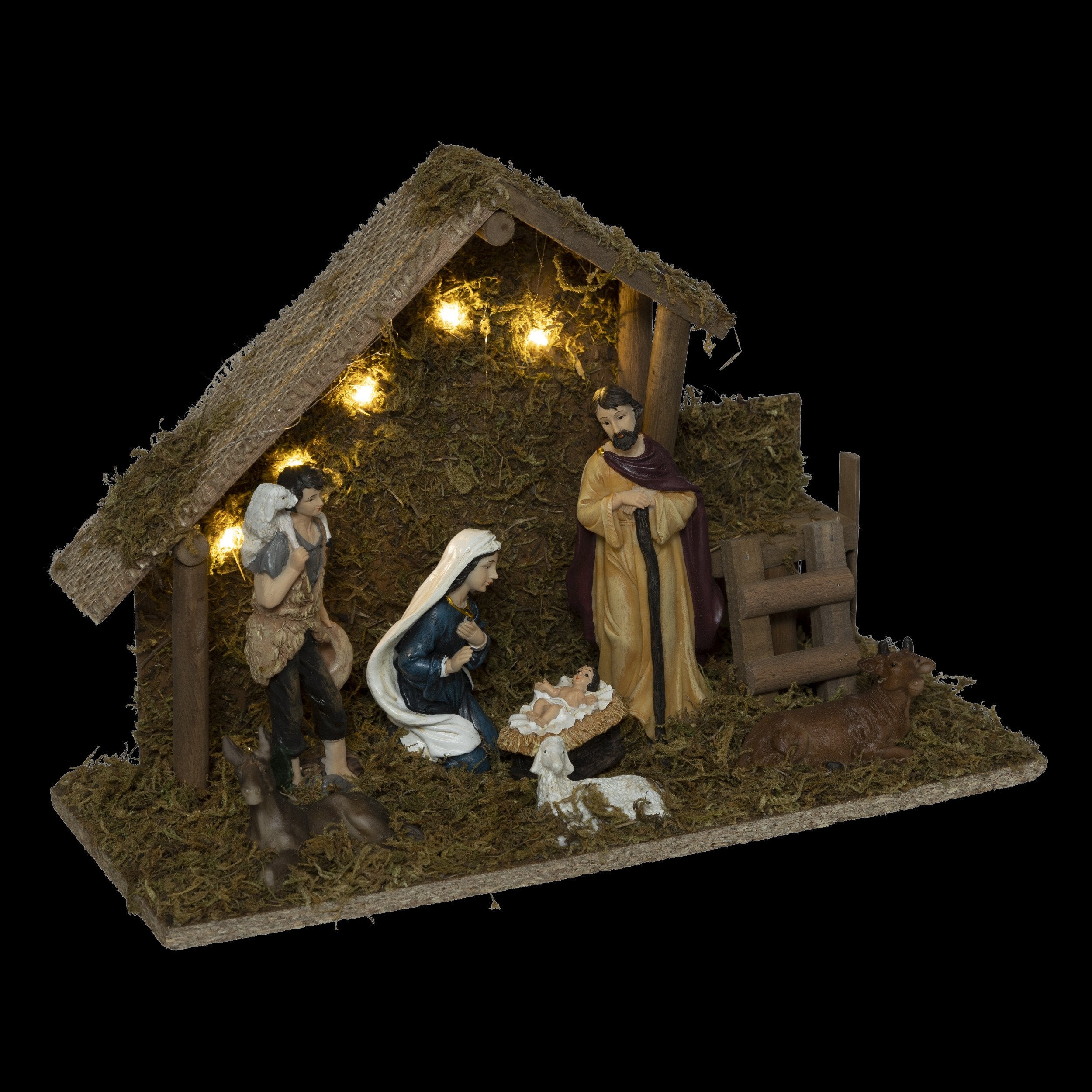 Nasterea Domnului LED, 7 figurine, 30 x 20 cm | Atmosphera