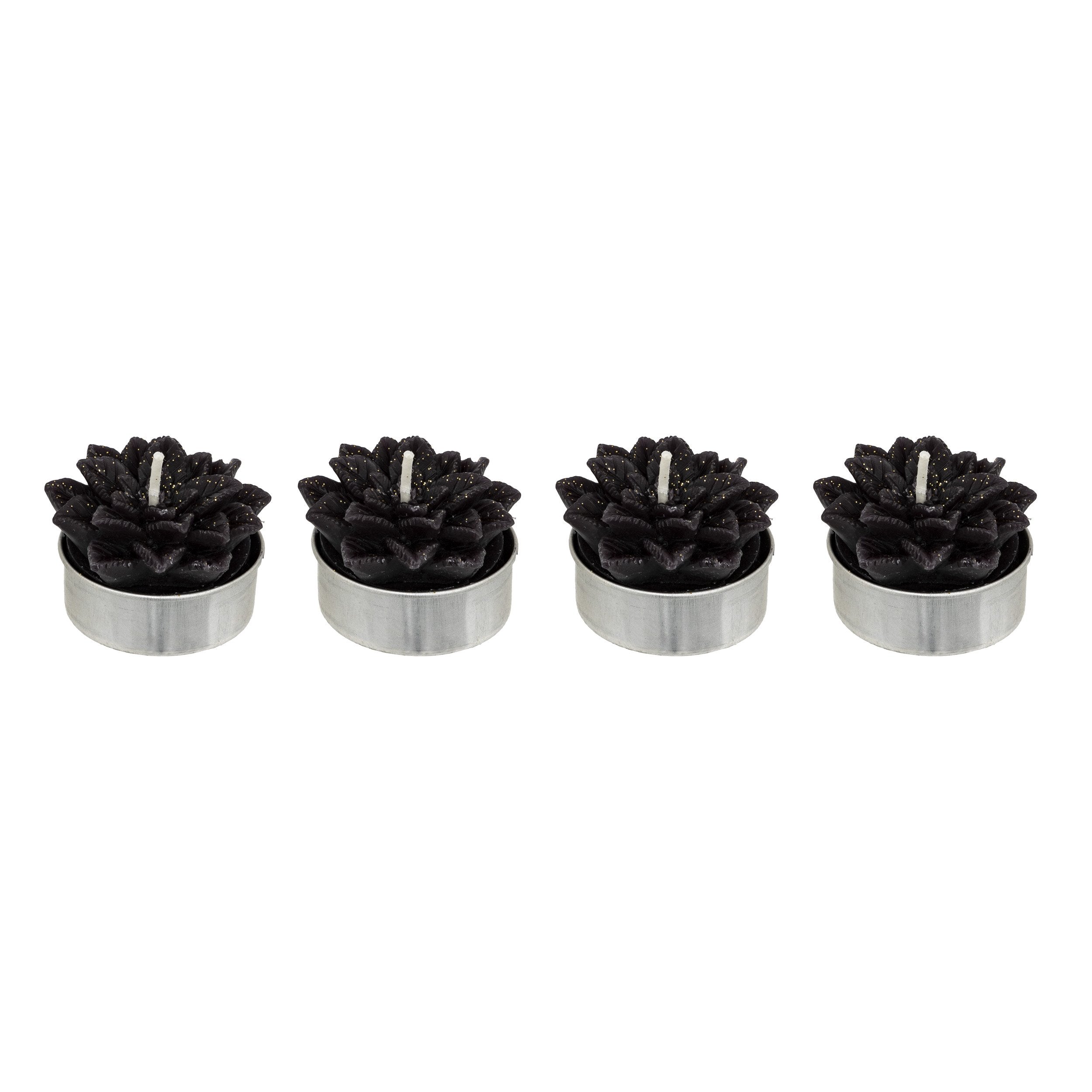 Set 4 lumanari pastila poinsettia, negre, 88 g | Atmosphera