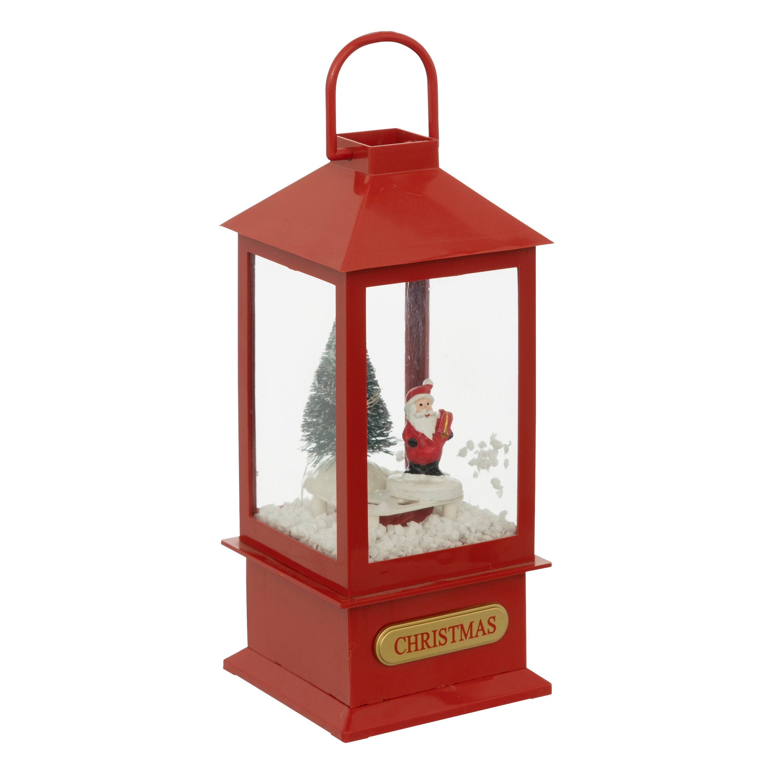 Felinar decorativ 4 LED, rosu, H 20 cm | Atmosphera