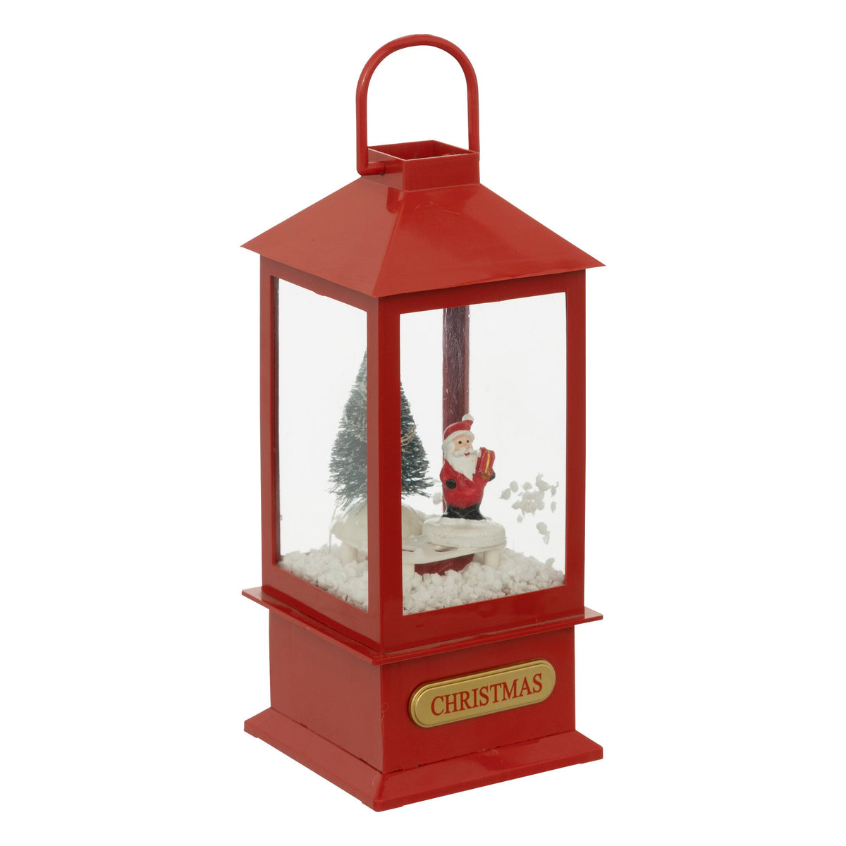 Felinar decorativ 4 LED, rosu, H 20 cm | Atmosphera