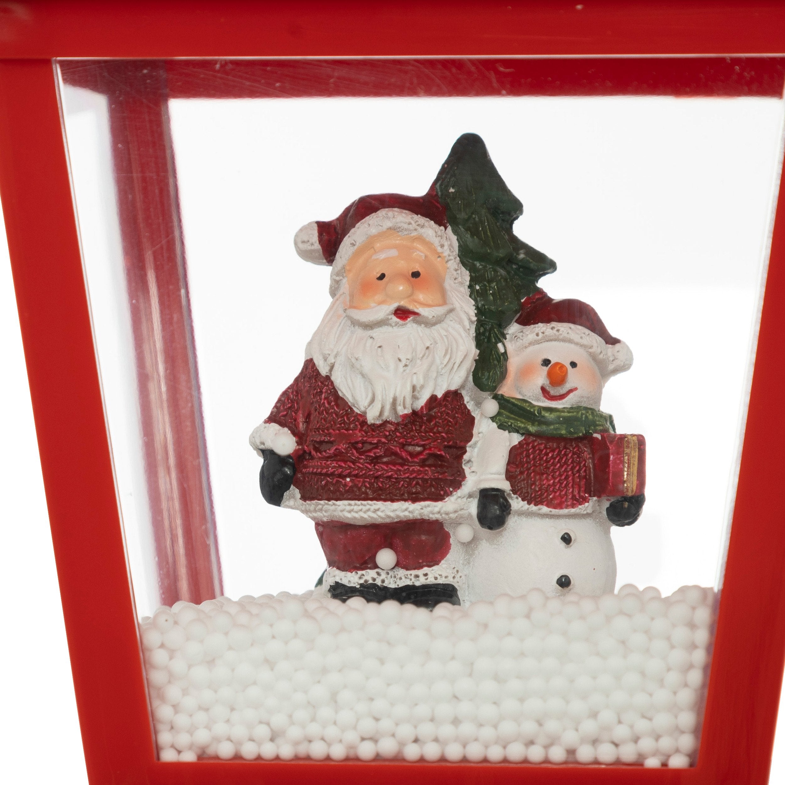 Felinar decorativ 4 LED, rosu, H 31 cm | Atmosphera