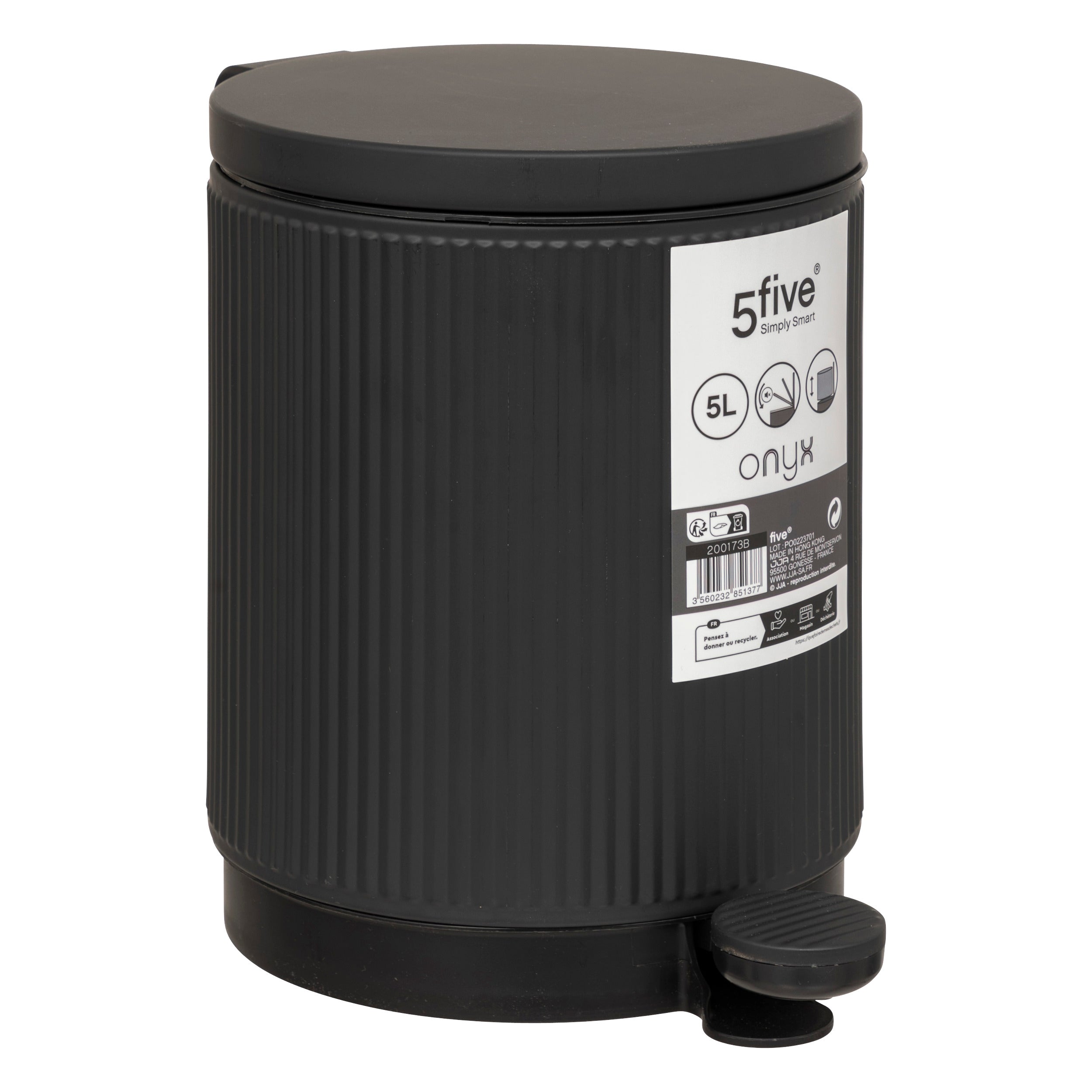 Cos gunoi inchidere moale ardoise 5 l onix - Five