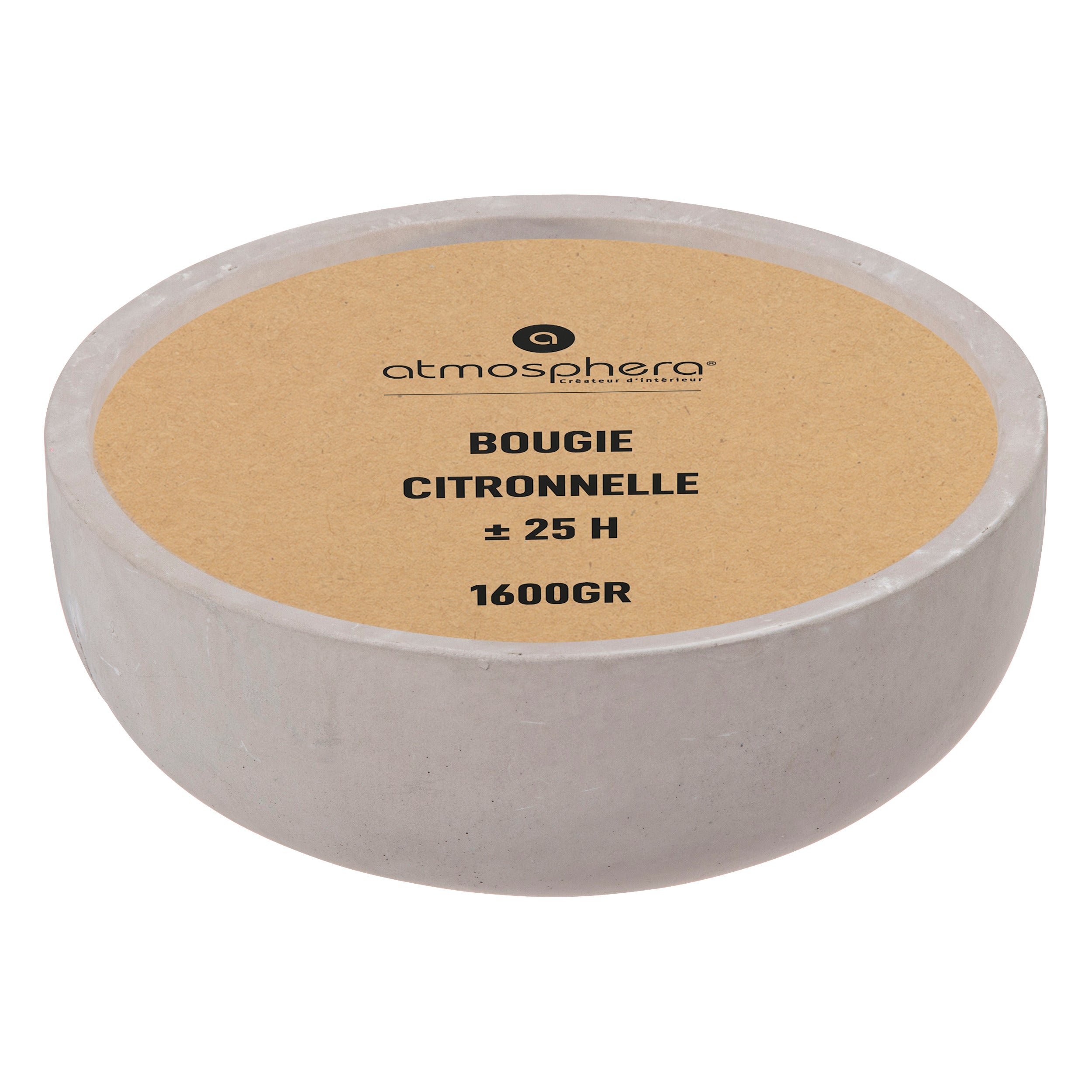 Lumanare din ciment "Ely" - Citronela, 1600 g - Atmosphera