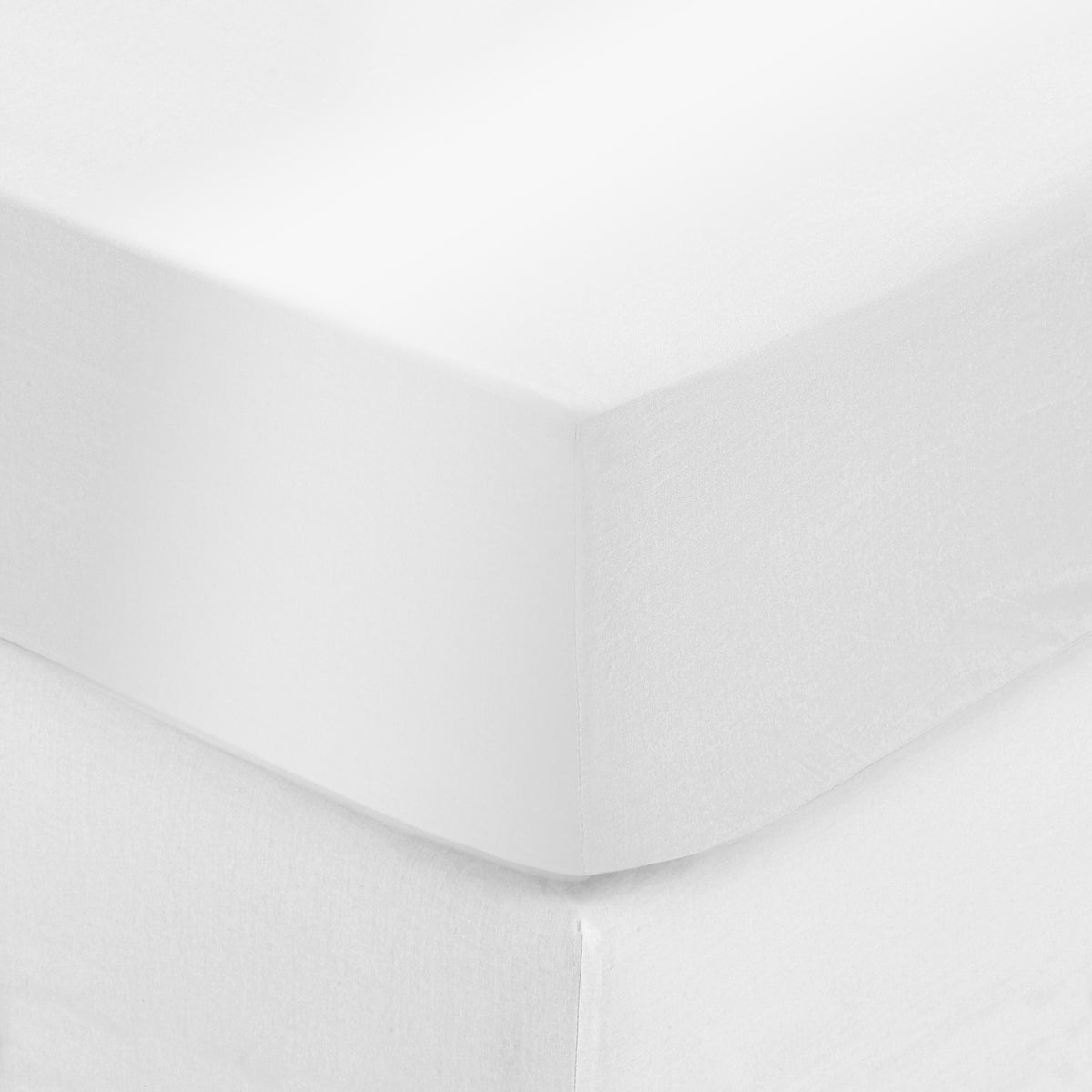 Textila pentru casa, cearsaf cu elastic D30 cm 2 piese sat alb 160 x 200 cm - Atmosphera