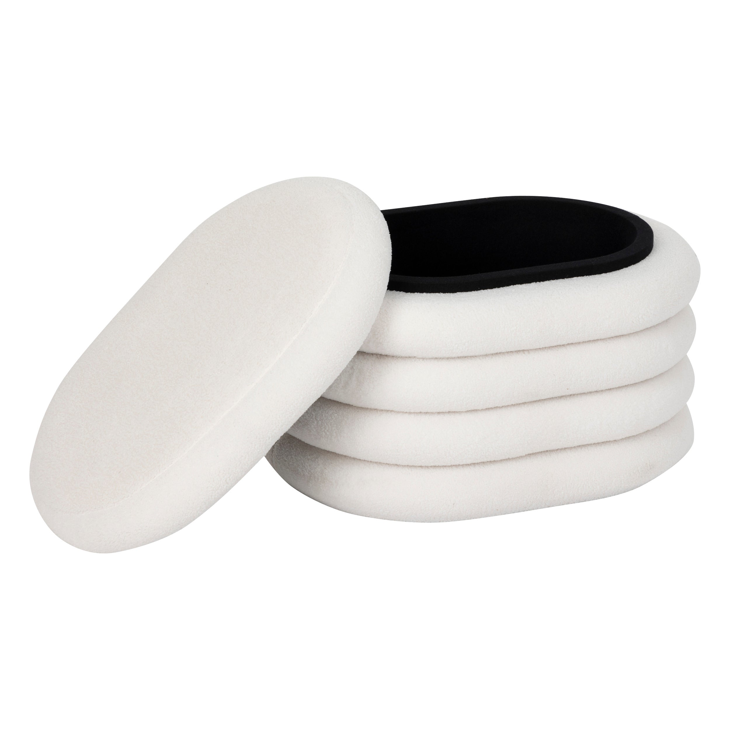 Mobilier interior, otoman cufar giulia alb boucle - Atmosphera