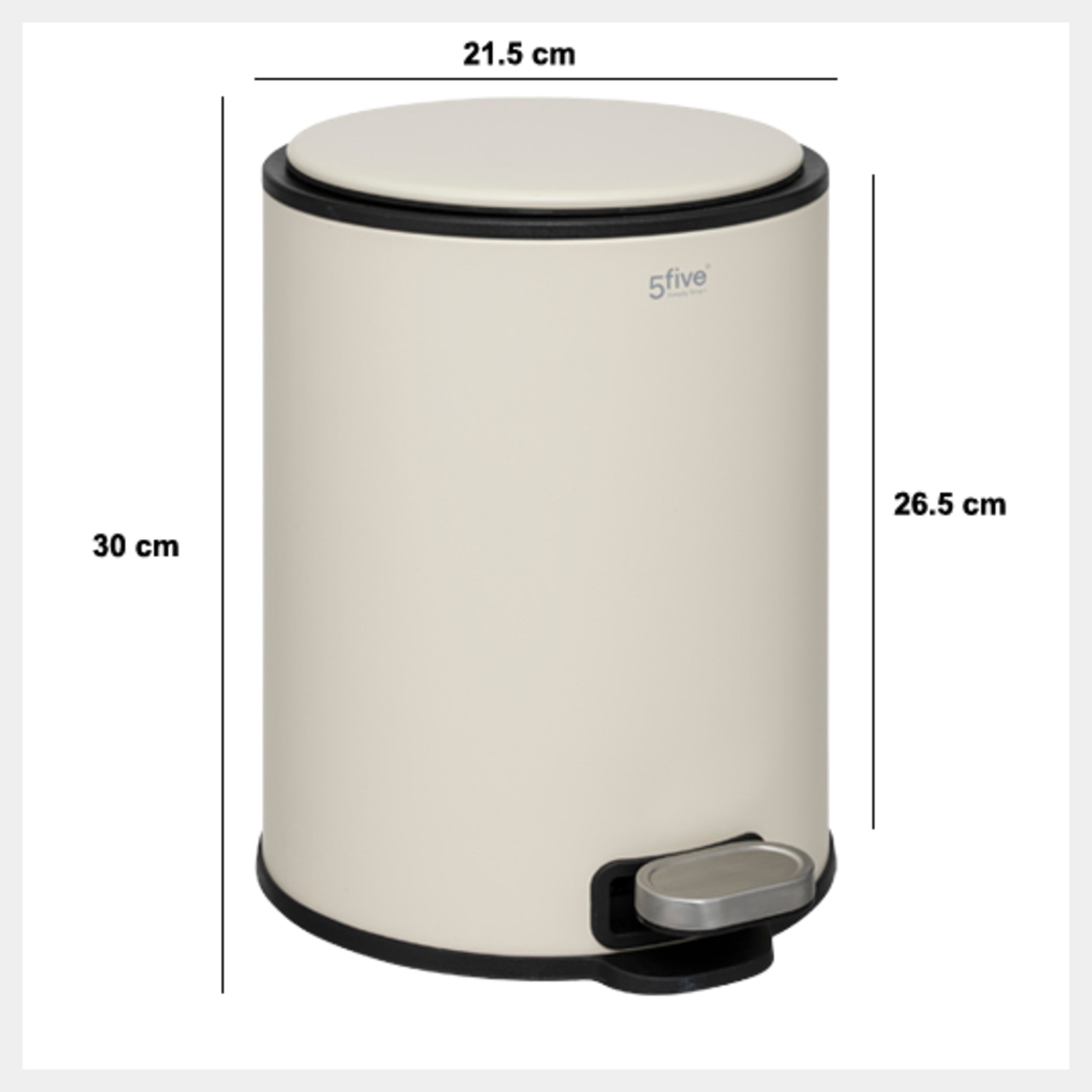 Cos de gunoi metal 6 l argile delta - Five
