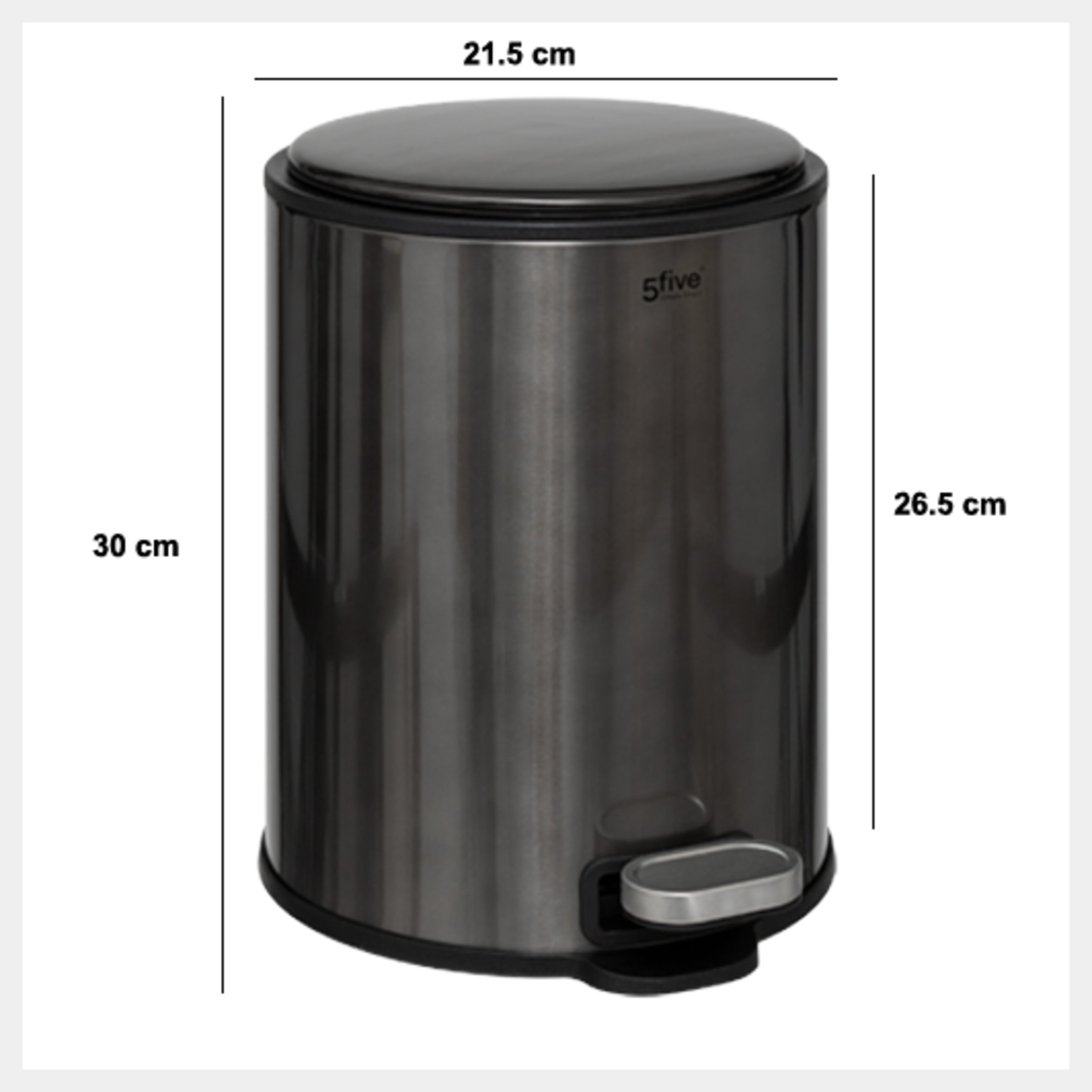 Cos gunoi metal 6 l carbune delta - Five