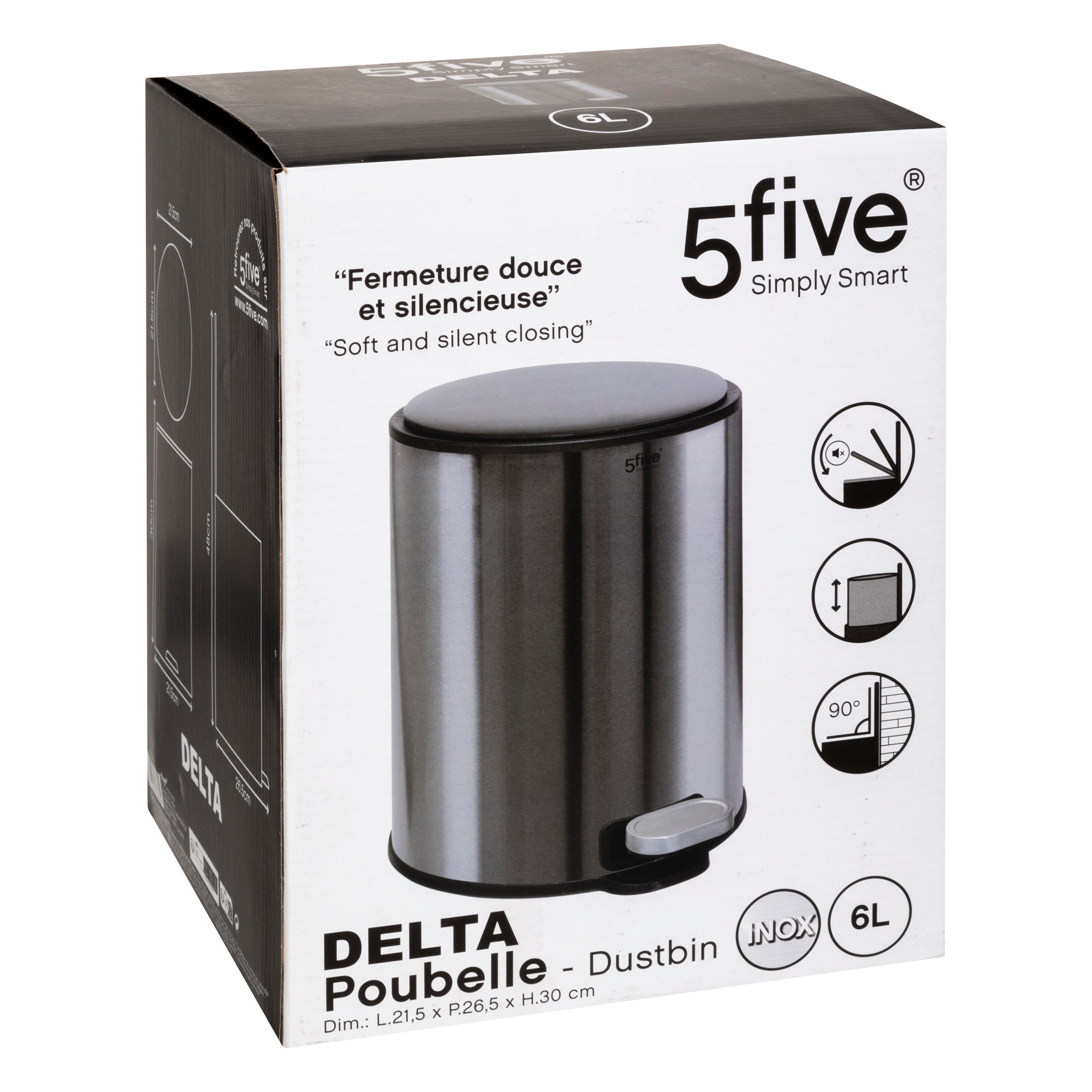 Cos gunoi metal 6 l carbune delta - Five