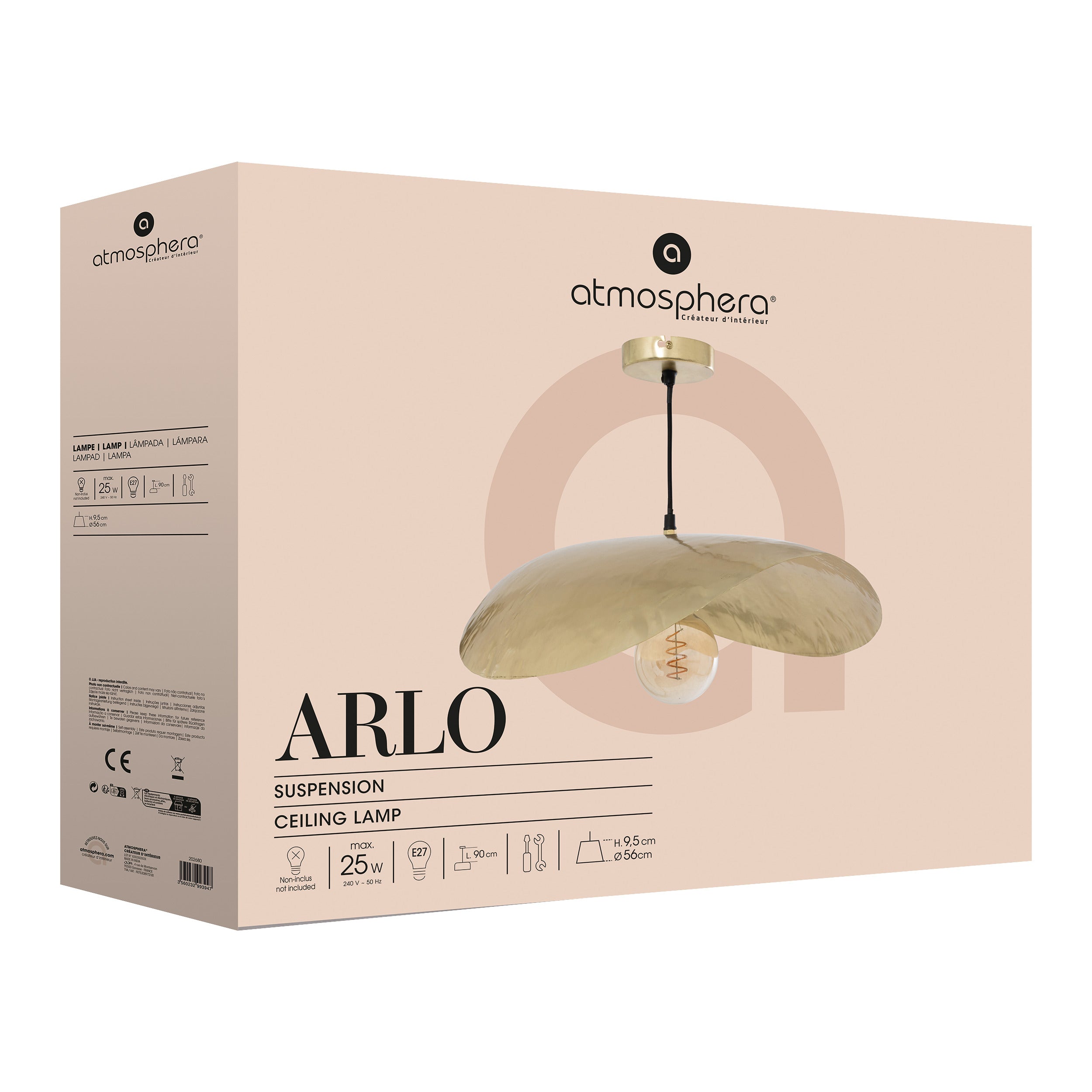 Corp de iluminat, arlo lustra metal auriu L56 - Atmosphera