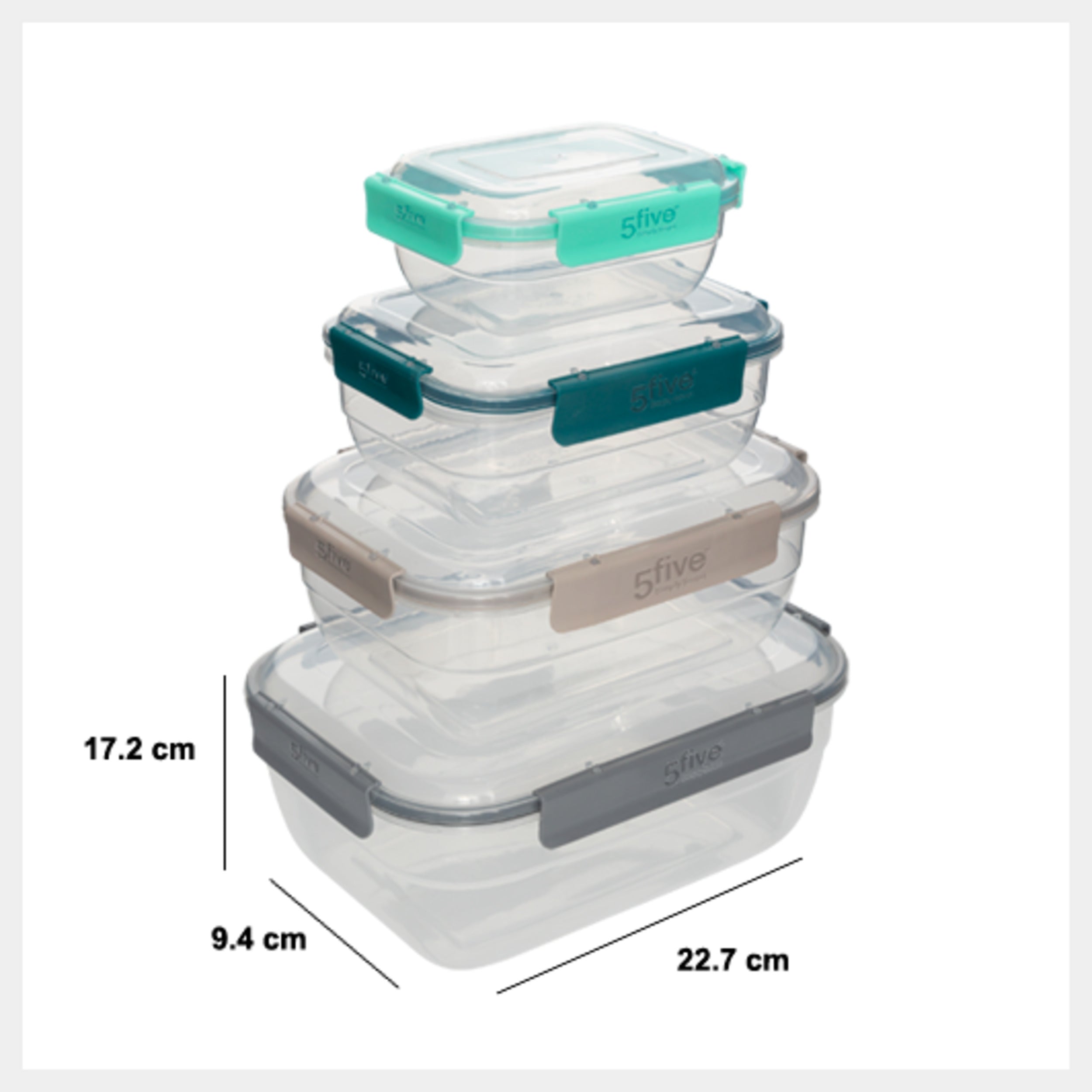 Set 4 cutii dreptunghiulare PP klic - Five