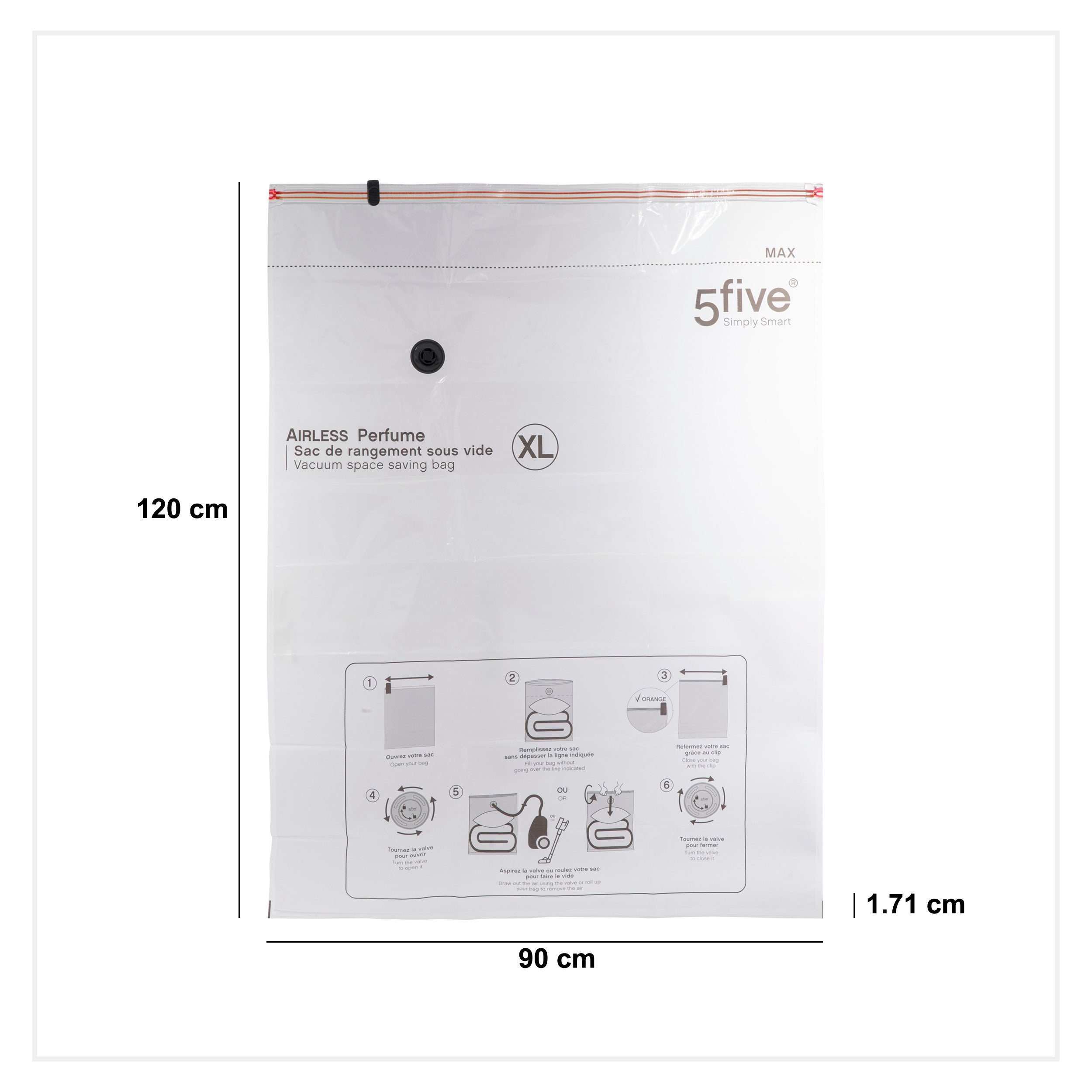 Organizator casa, sac vacuum xl Airless perf asortat - Five
