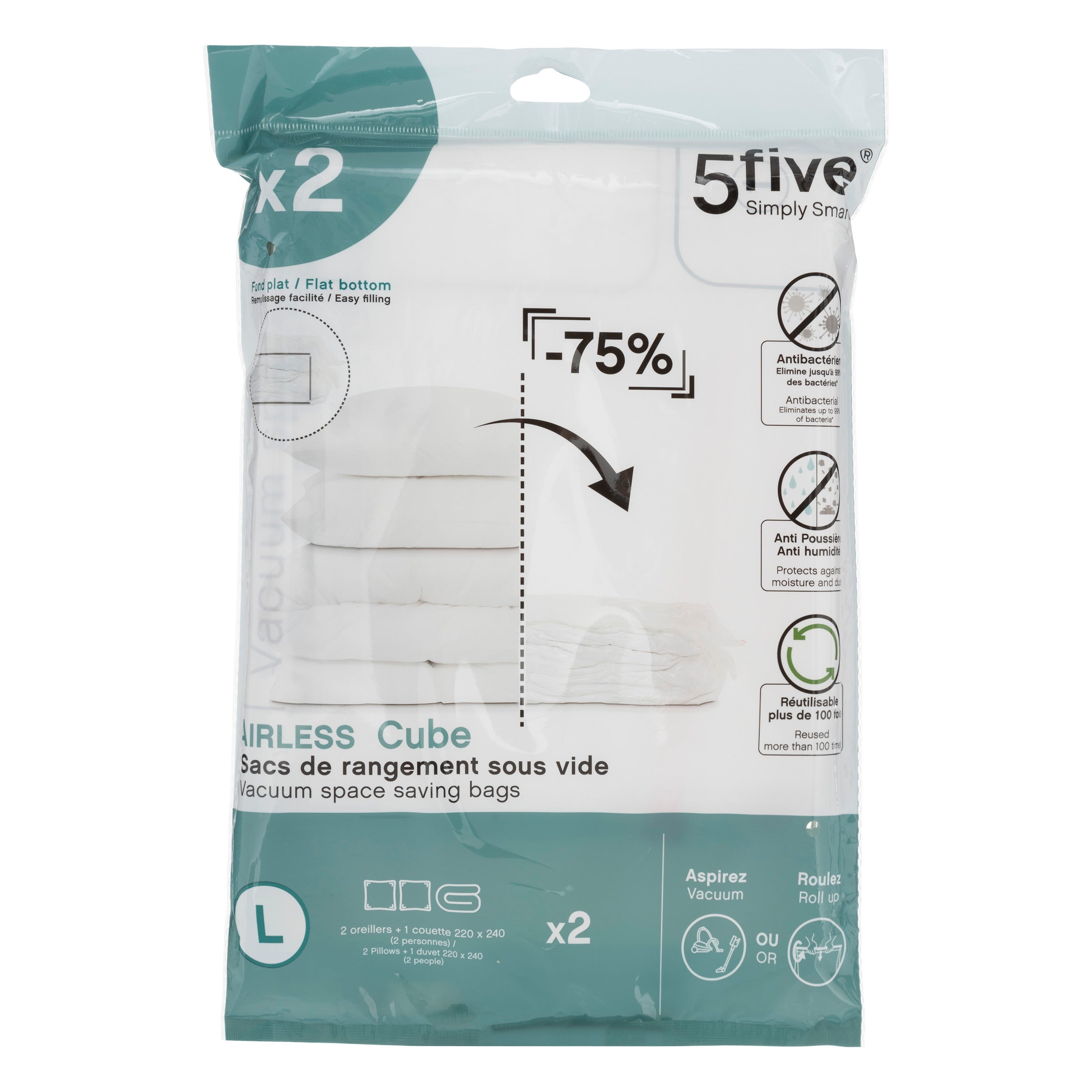 Organizator casa, sac vacuum x2 Airless cub - Five