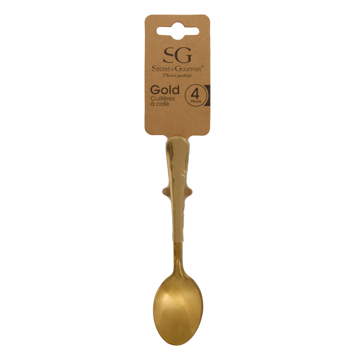 Set lingurite caf 4 piese auriu - Secret de Gourmet