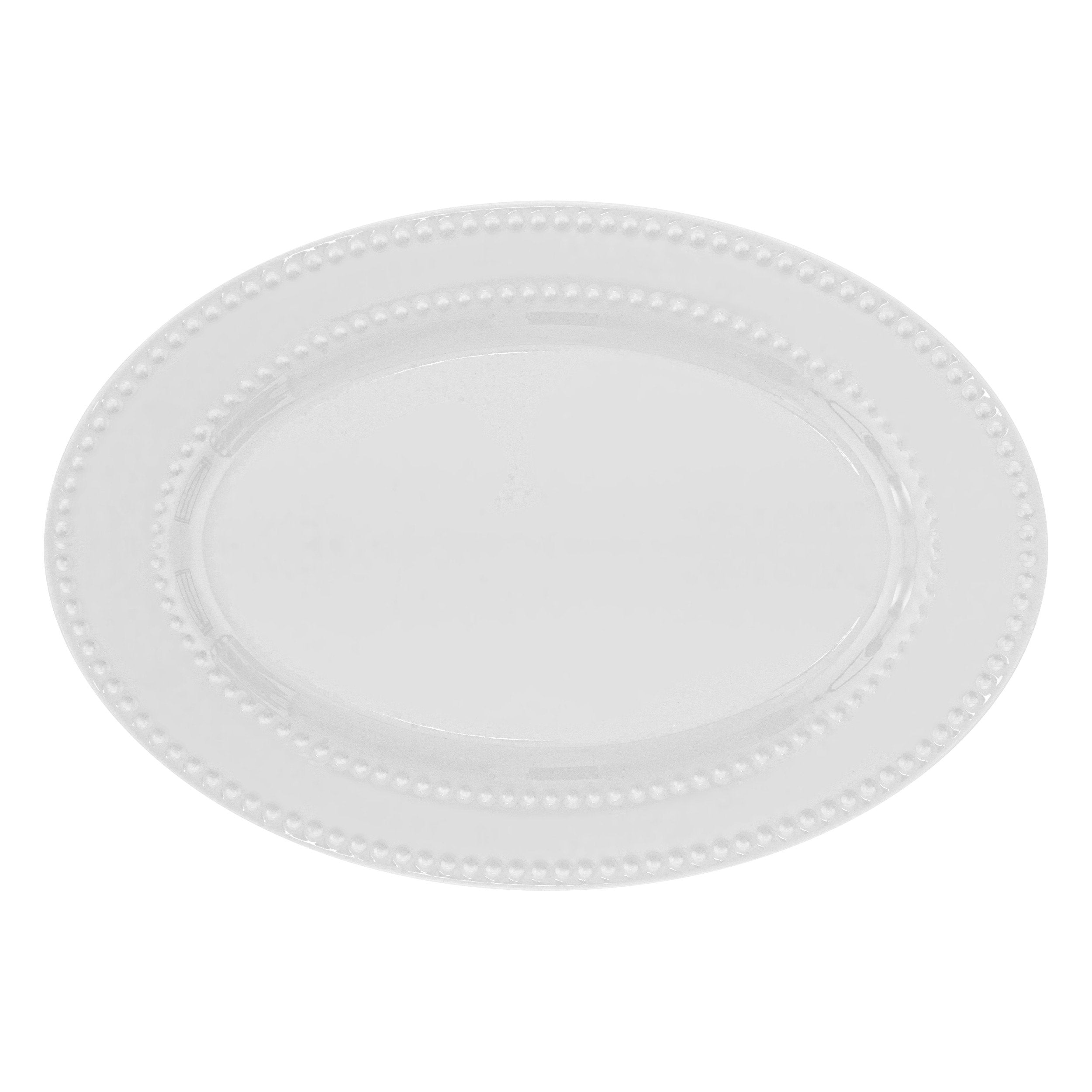 Platou oval Pearl 33 x 23 cm portelan alb