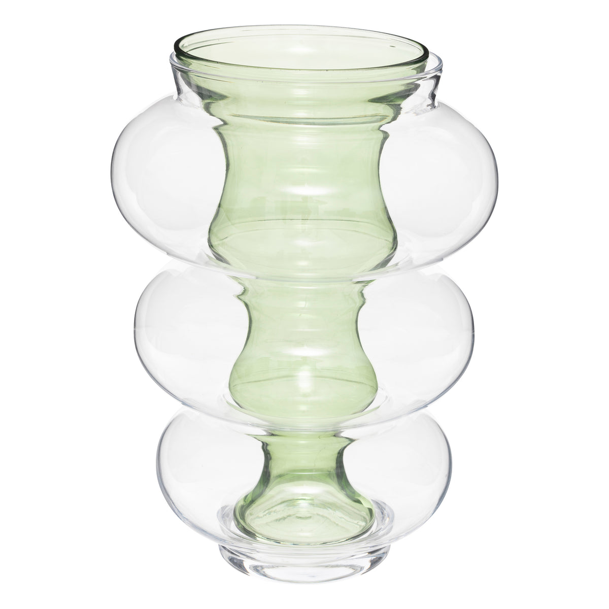 Vaza dubla verde matali H36 cm - Atmosphera