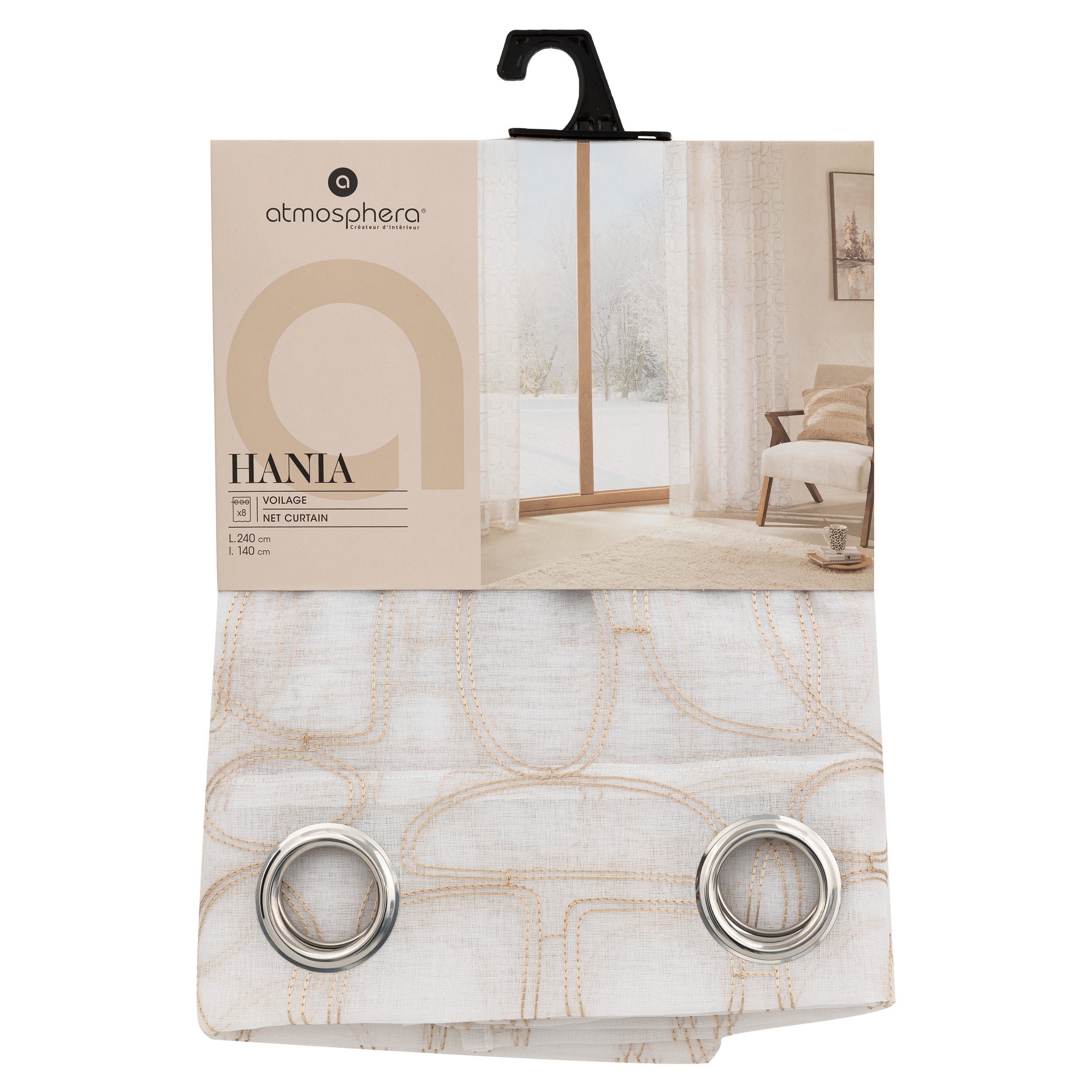 Perdea voal broderie hania 140 x 240 cm - Atmosphera