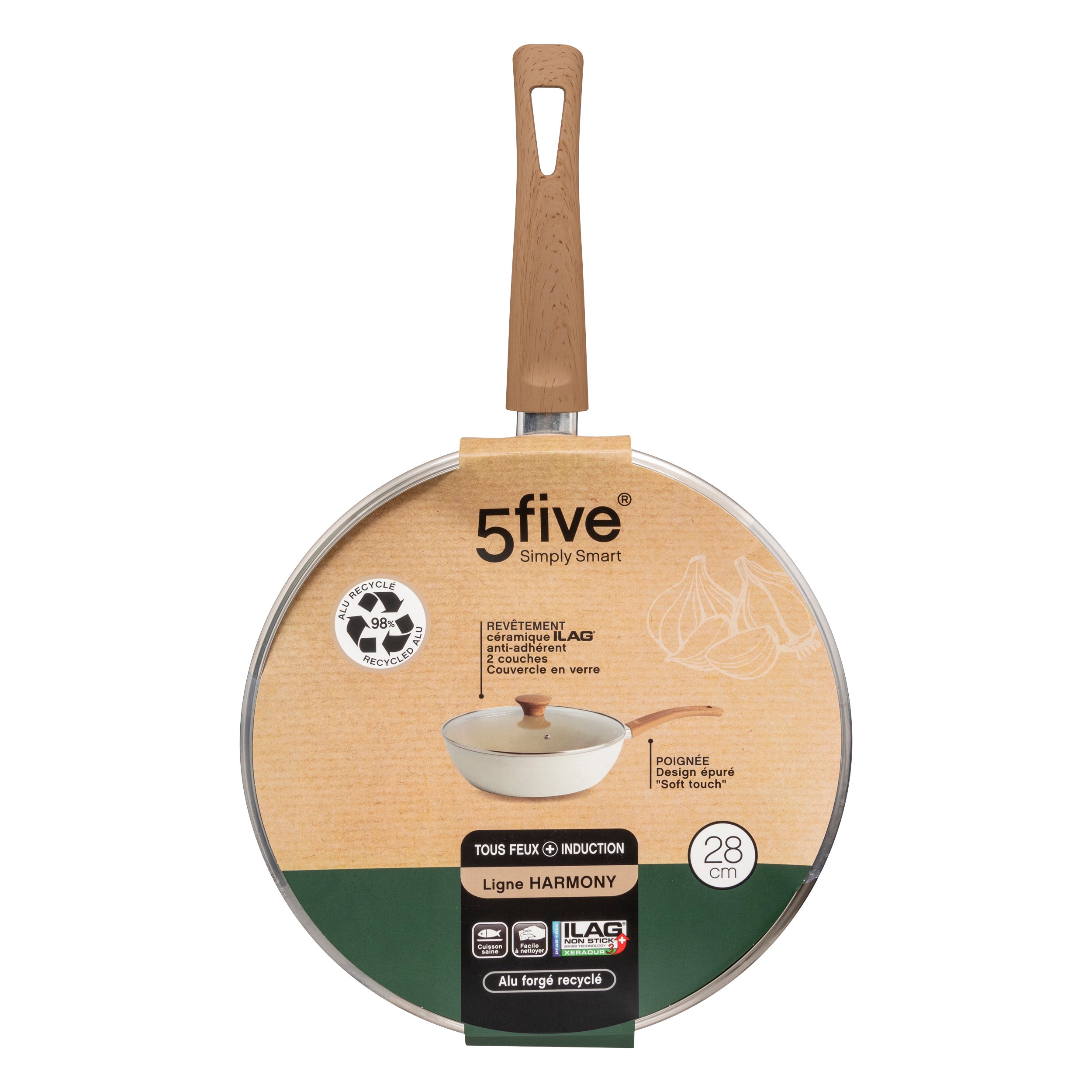 Tigaie alu forjat harmony 28 cm cu capac - Five