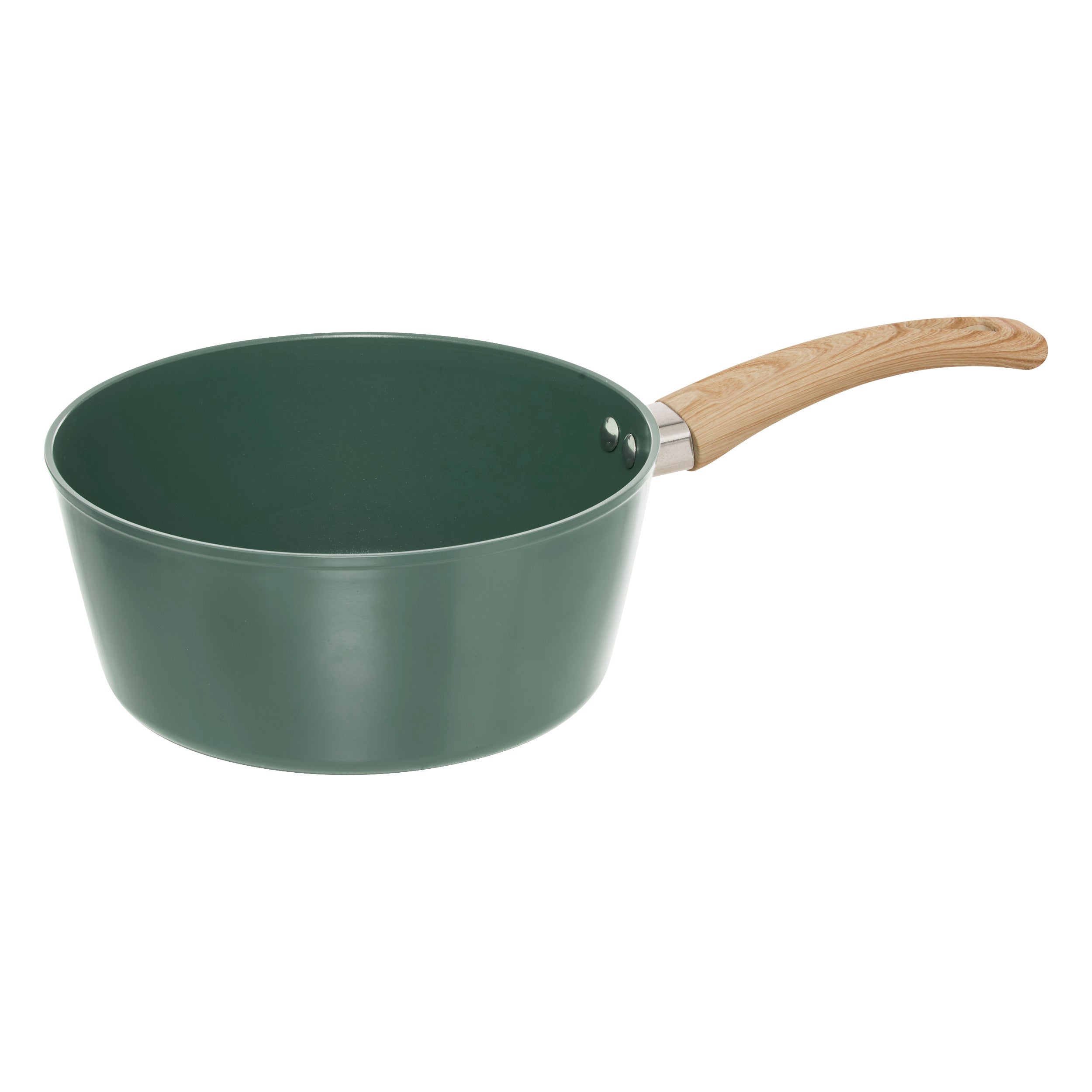 Vas de gatit verde, set 7 piese, aluminiu