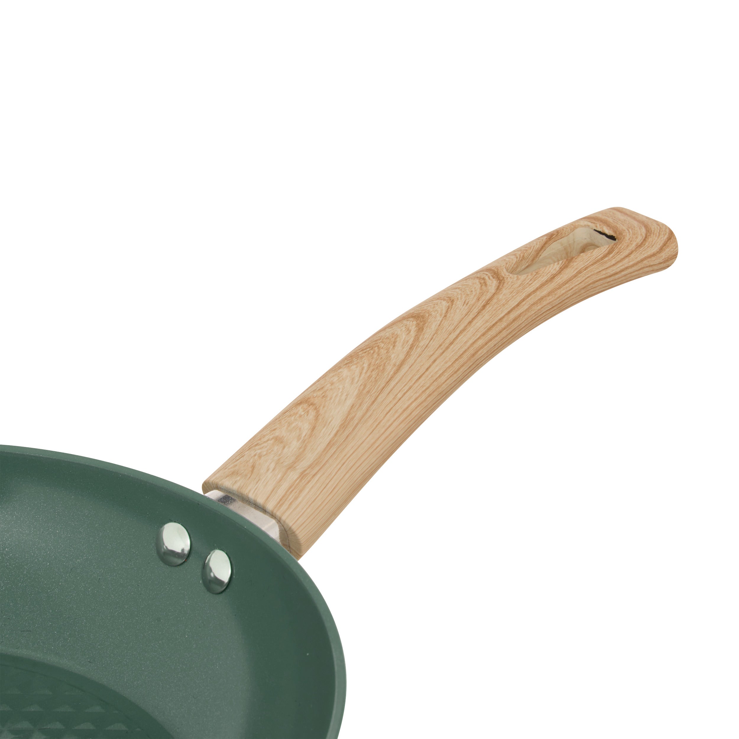 Vas de gatit verde, set 7 piese, aluminiu