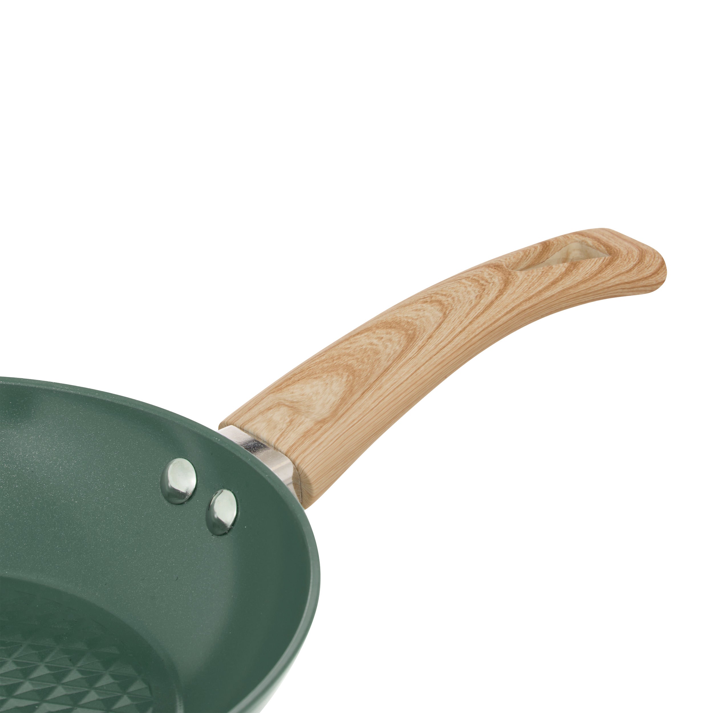 Vas de gatit verde, set 7 piese, aluminiu