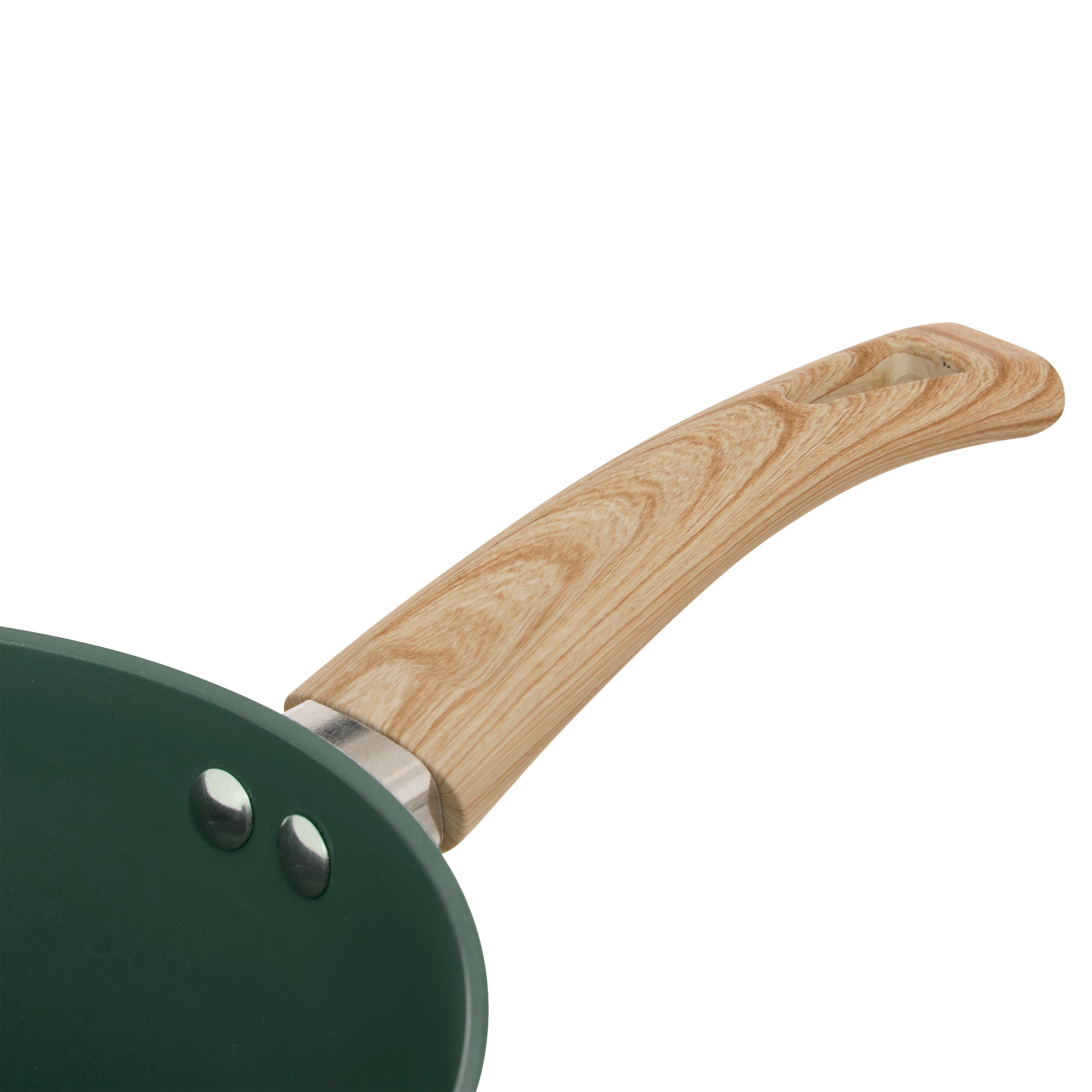 Vas de gatit verde, set 7 piese, aluminiu