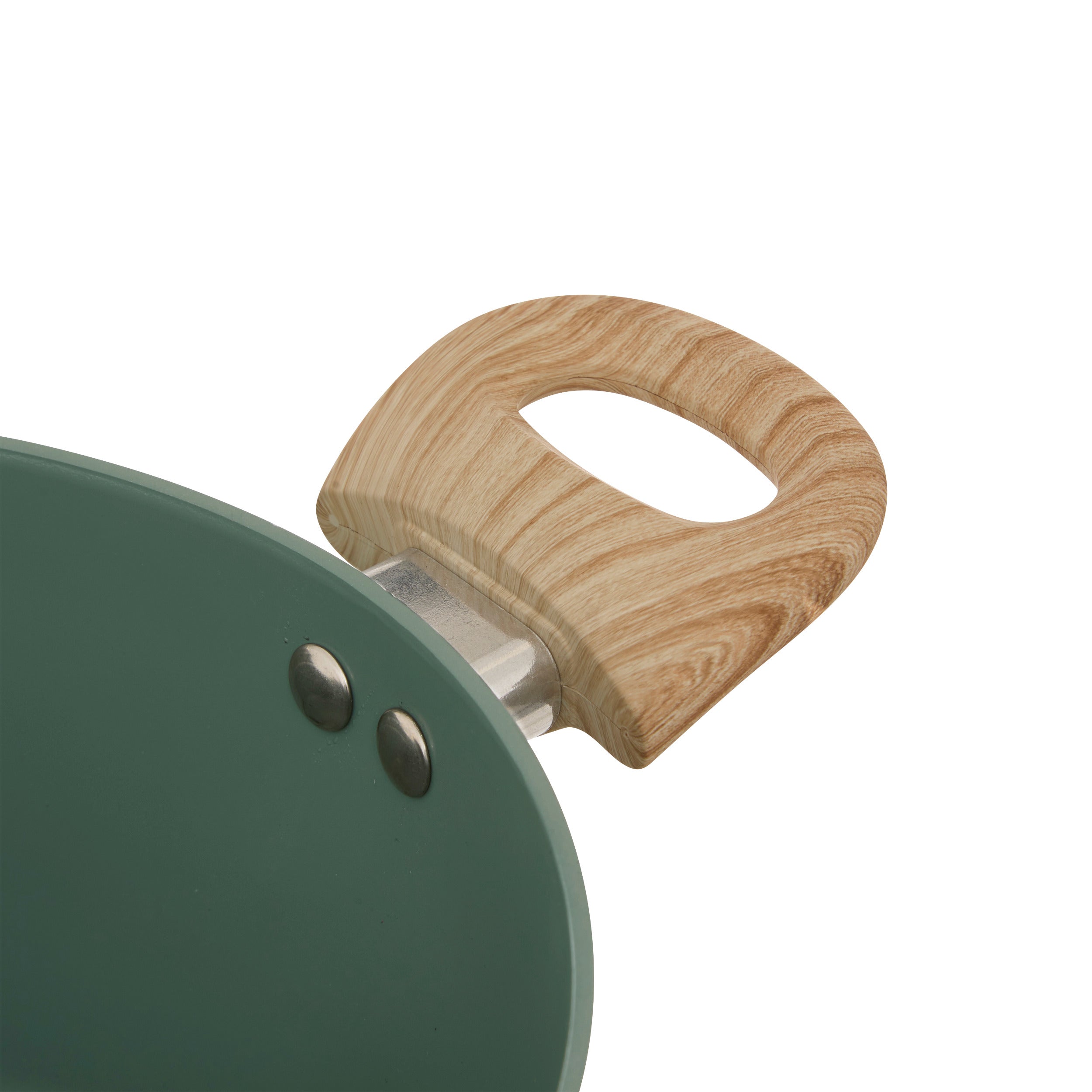 Vas de gatit verde, set 7 piese, aluminiu