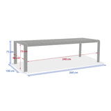 Masa de gradina Domilly pentru 10 persoane, culoare cafea, de la Hesperide, L. 259,5 x l. 75 x I. 100 cm