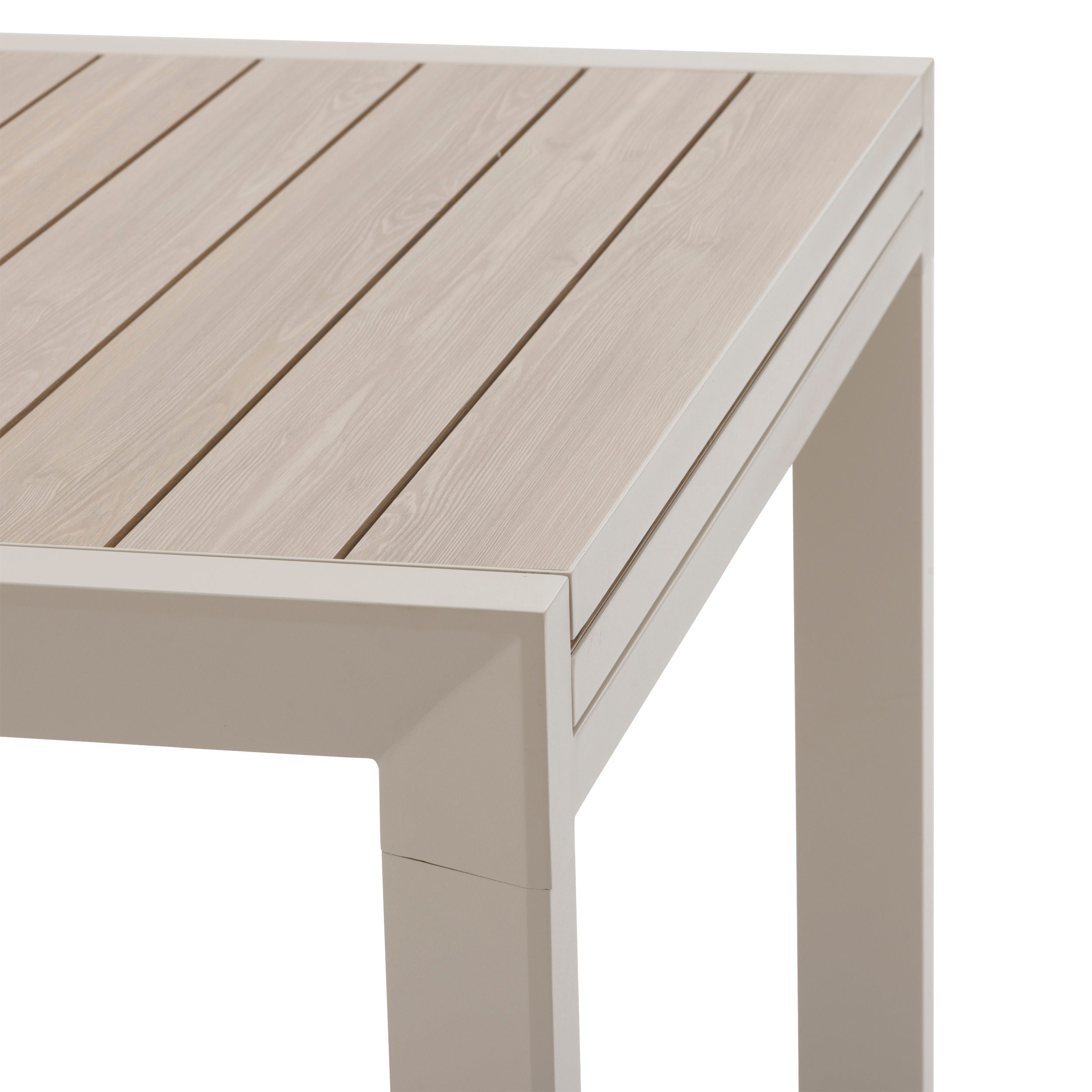 Masa de gradina extensibila culisanta Hesperide, aspect lemn-in si argila Evasion, 10 locuri, laterale din aluminiu