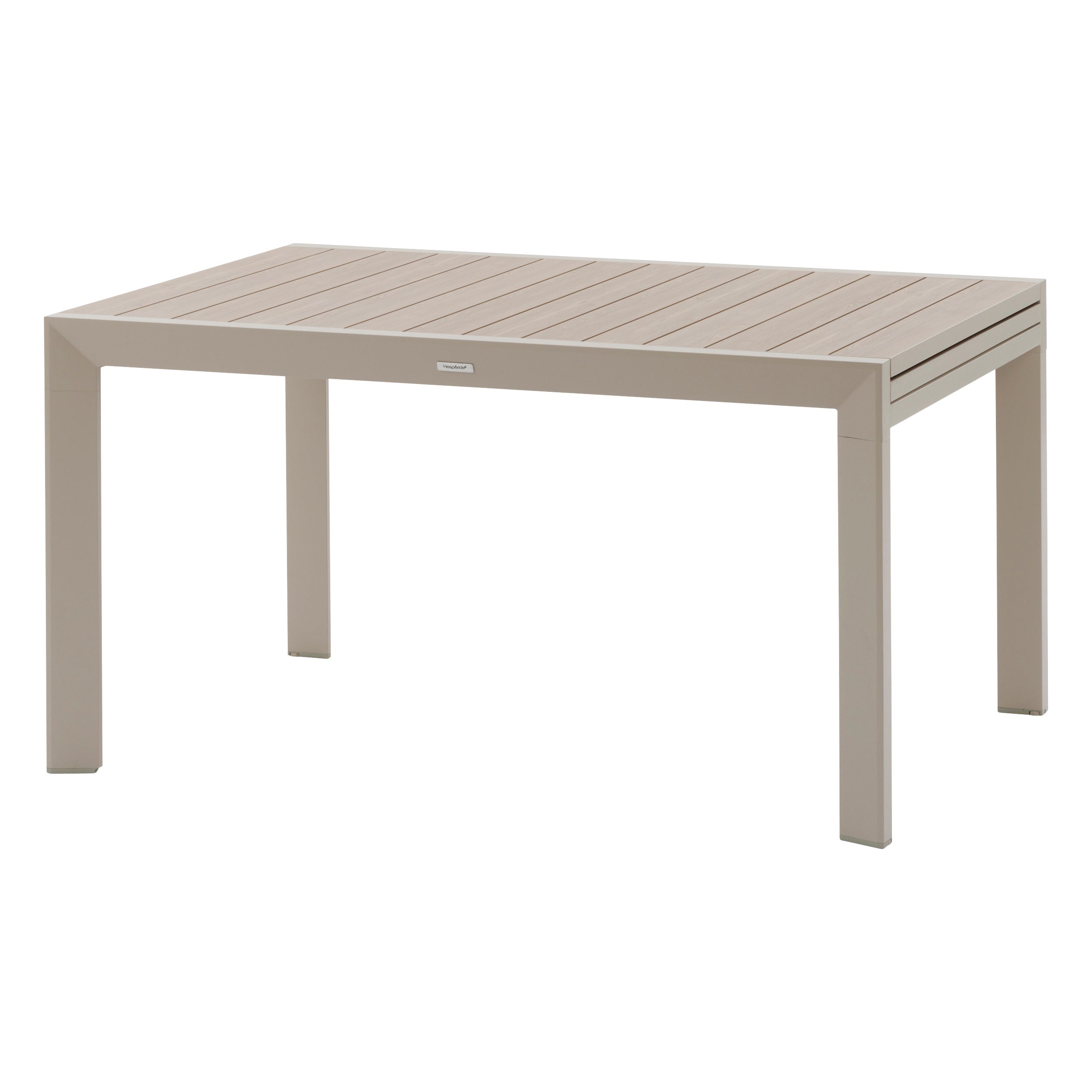 Masa de gradina extensibila culisanta Hesperide, aspect lemn-in si argila Evasion, 10 locuri, laterale din aluminiu