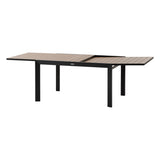 Masa de gradina extensibila glisanta Hesperide, efect lemn miere si grafit, 10 locuri, laterale din aluminiu