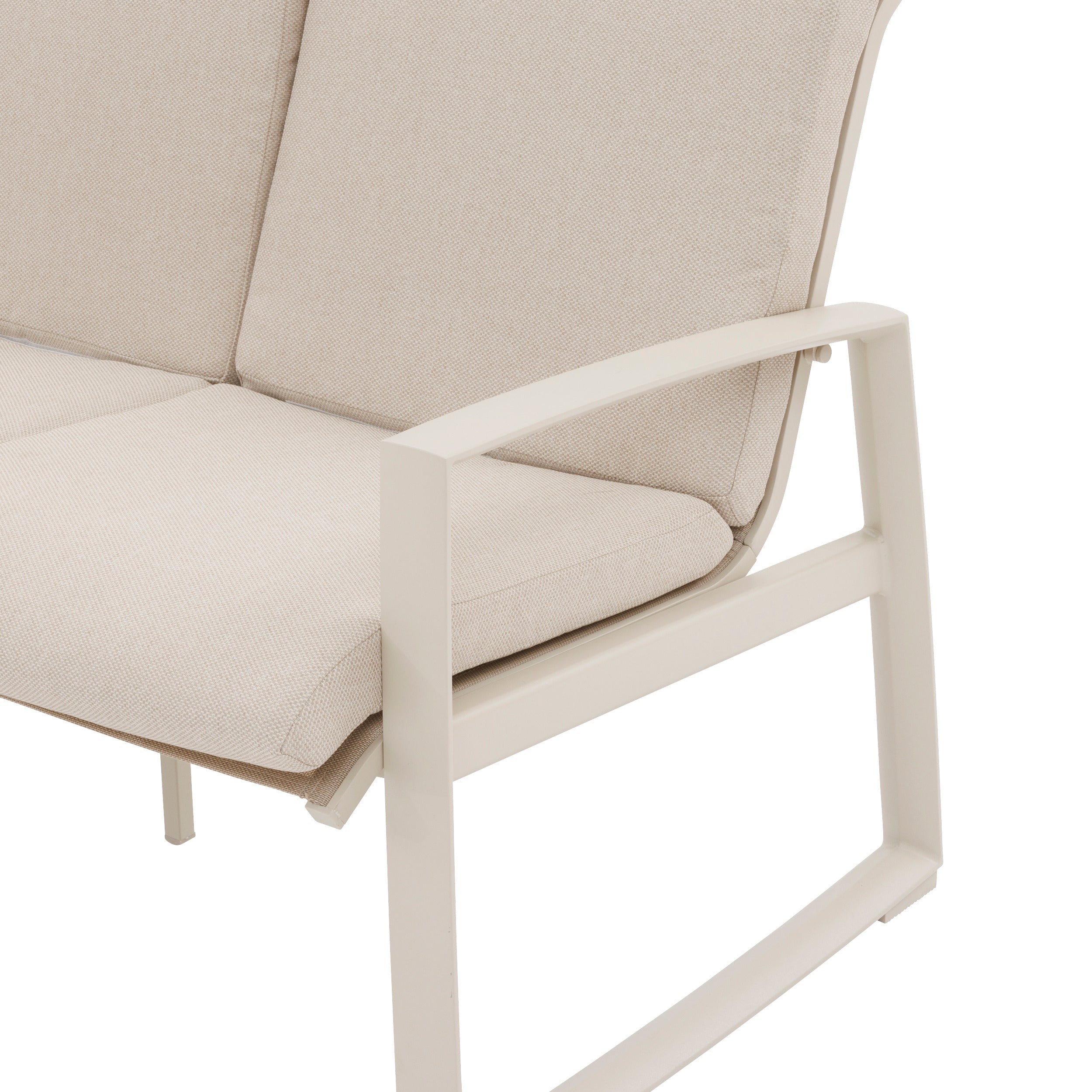 Set de mobilier de gradina Boreane cu 5 locuri din in si lut, fabricat din aluminiu, textilena si poliester - Hesperide