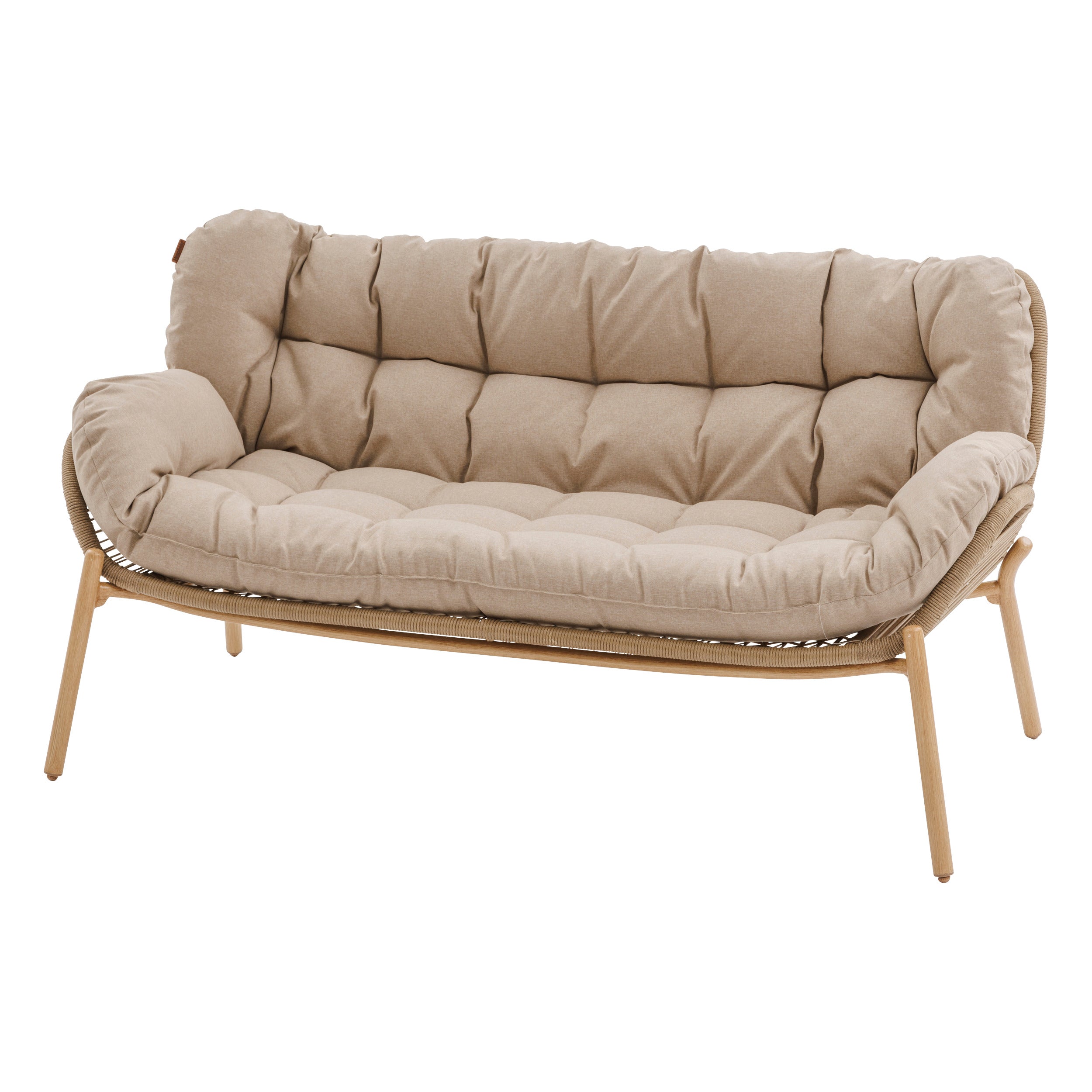 Set de mobilier de gradina Meloane taupe cu 5 locuri din poliester si otel - Hesperide
