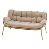 Set de mobilier de gradina Meloane taupe cu 5 locuri din poliester si otel - Hesperide