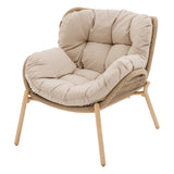 Set de mobilier de gradina Meloane taupe cu 5 locuri din poliester si otel - Hesperide