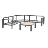 Set de colt de gradina Hesperide Evasion cu 5 locuri, grafit si miere, din olefina si aluminiu -