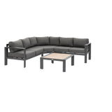 Set de colt de gradina Hesperide Evasion cu 5 locuri, grafit si miere, din olefina si aluminiu -