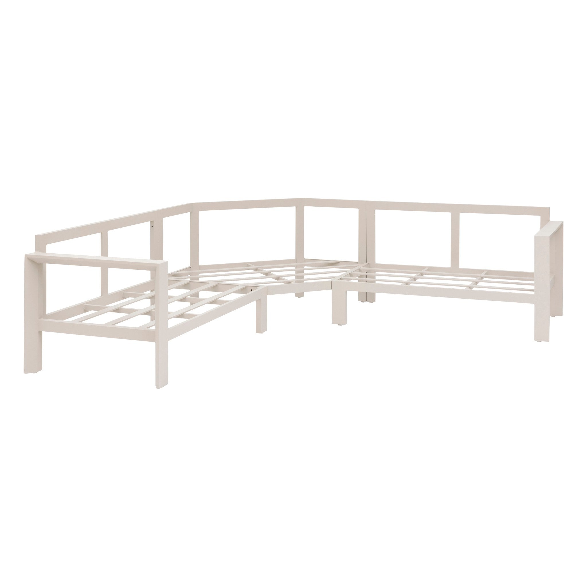 Set de colt de gradina Hesperide Evasion cu 5 locuri, din lut si in, din olefina si aluminiu -