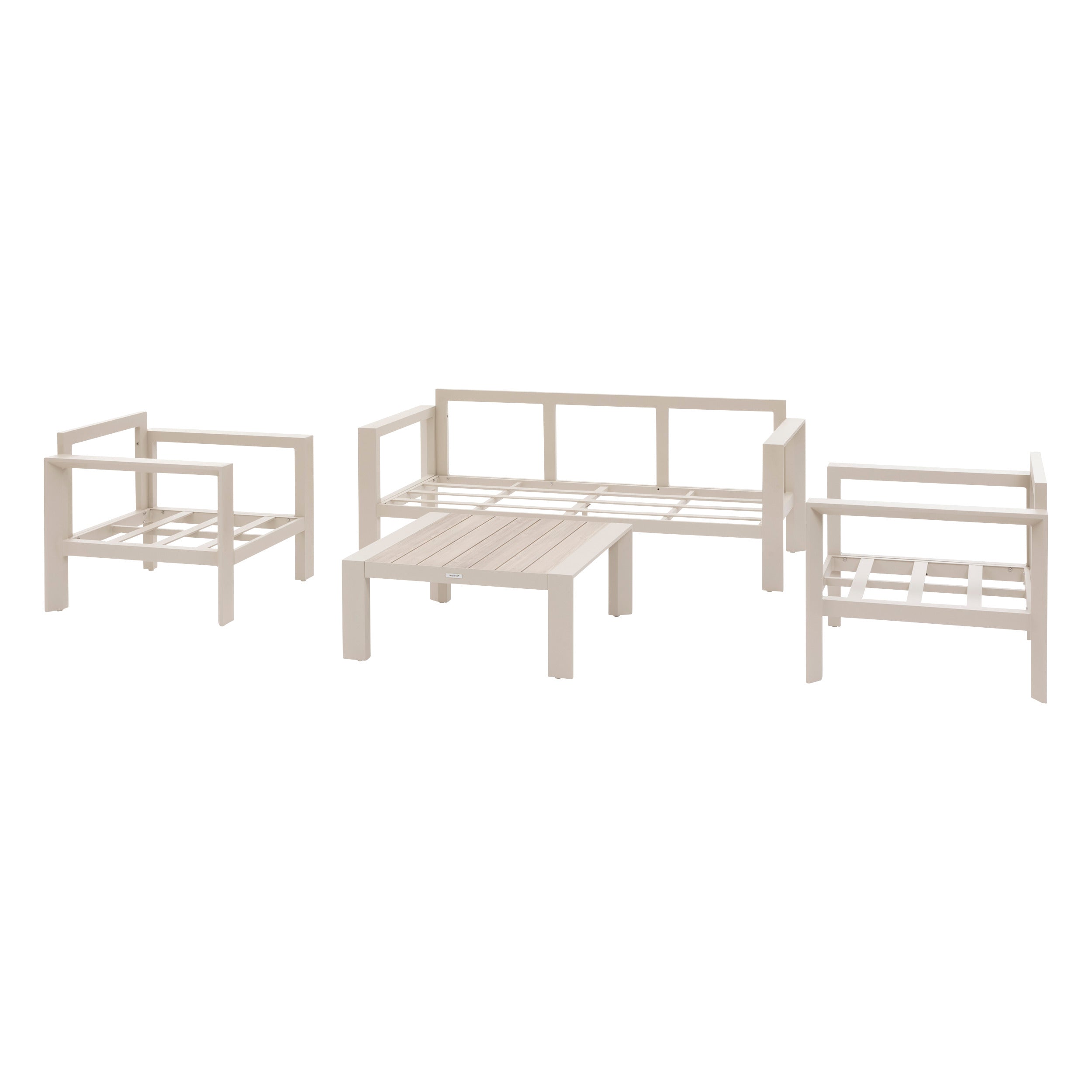 Set de canapele de gradina Evasion pentru 5 persoane, din lut si in, model Hesperide